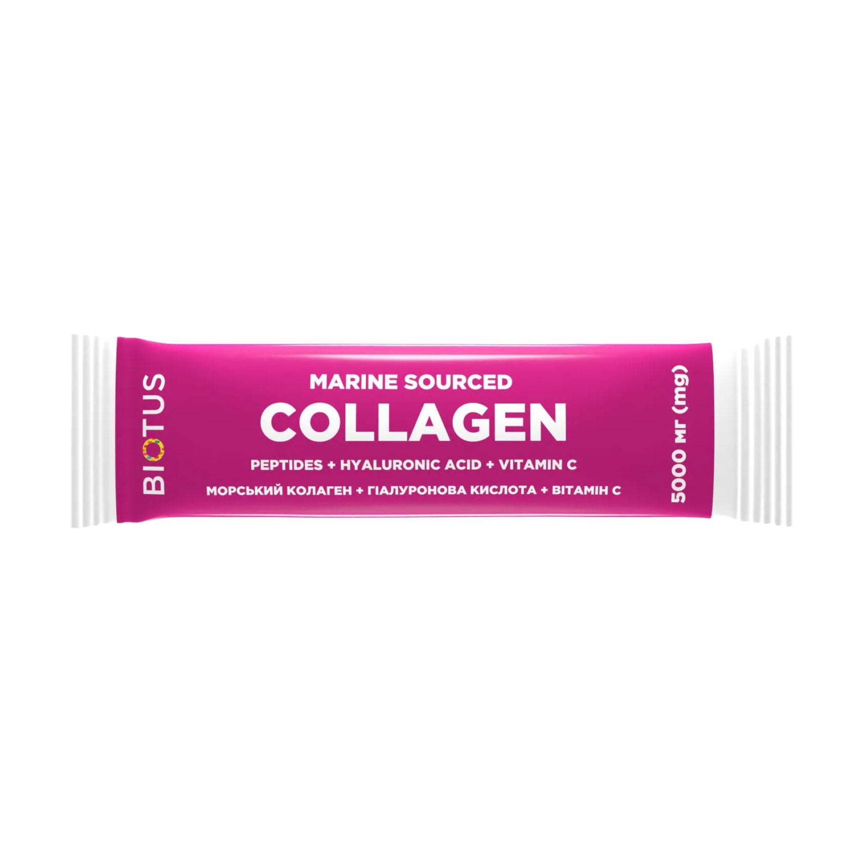 Морський колаген Biotus Marine Sourced Collagen Peptid з гіалуроновою кислотою та вітаміном С, 5.15 г