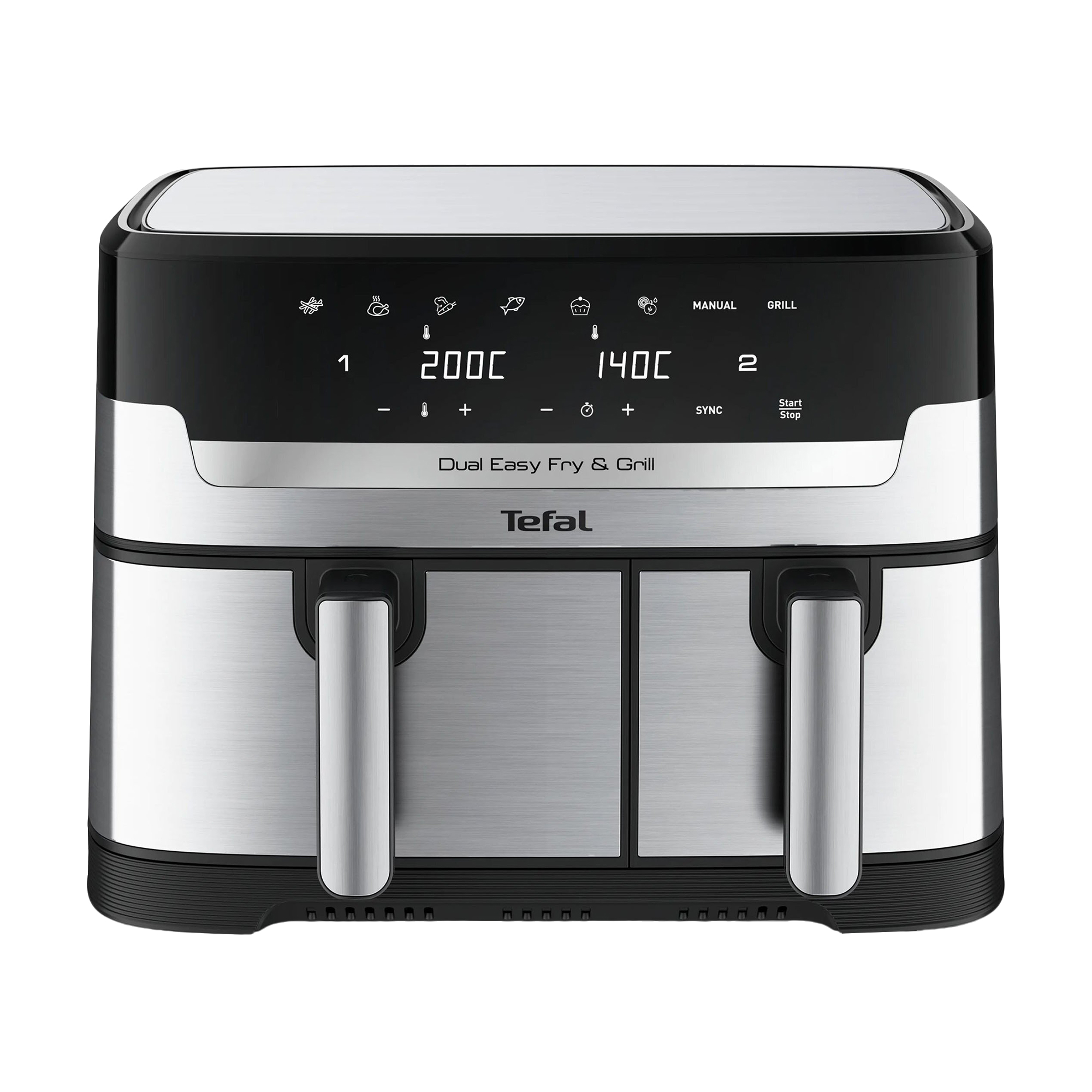 Мультипіч Tefal Dual Easy Fry &amp; Grill Air Fryer сіро-чорна (EY905D10)