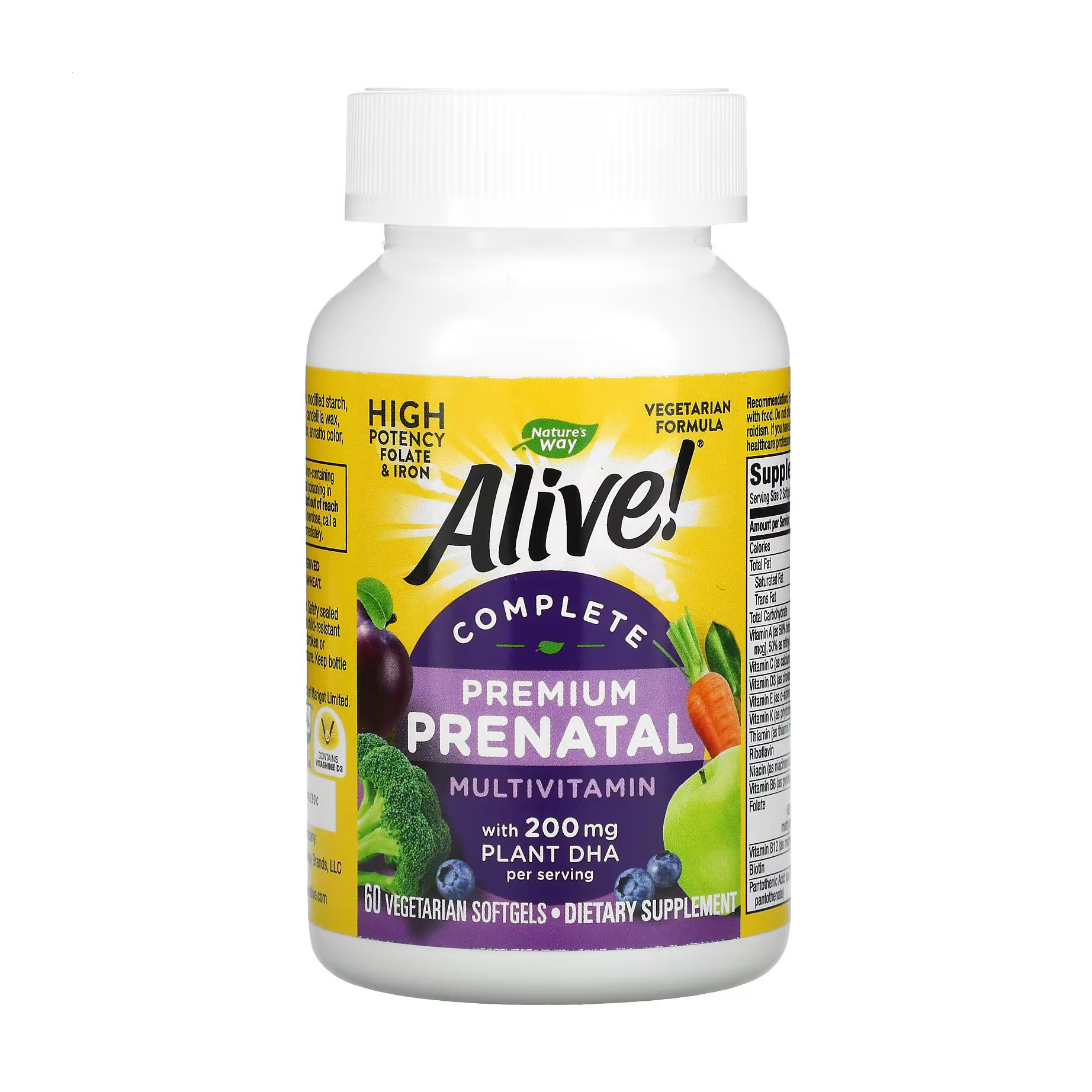 Мультивітаміни для вагітних Nature's Way Alive! Premium Prenatal, 60 гелевих капсул
