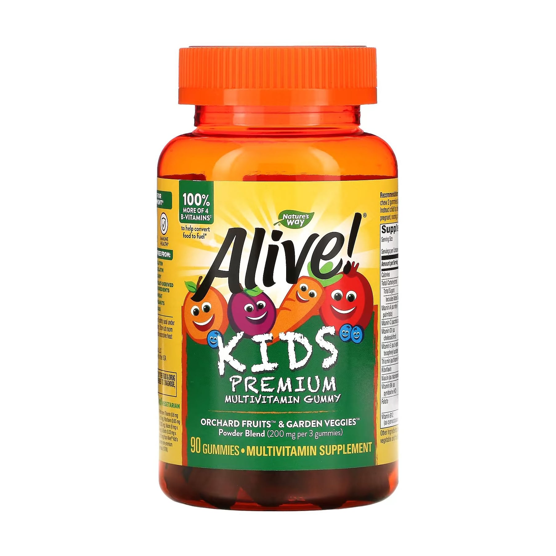 Мультивітаміни Nature's Way Alive! Gummies Multi-Vitamin зі смаком вишні, апельсину та винограду, 90 жувальних цукерок