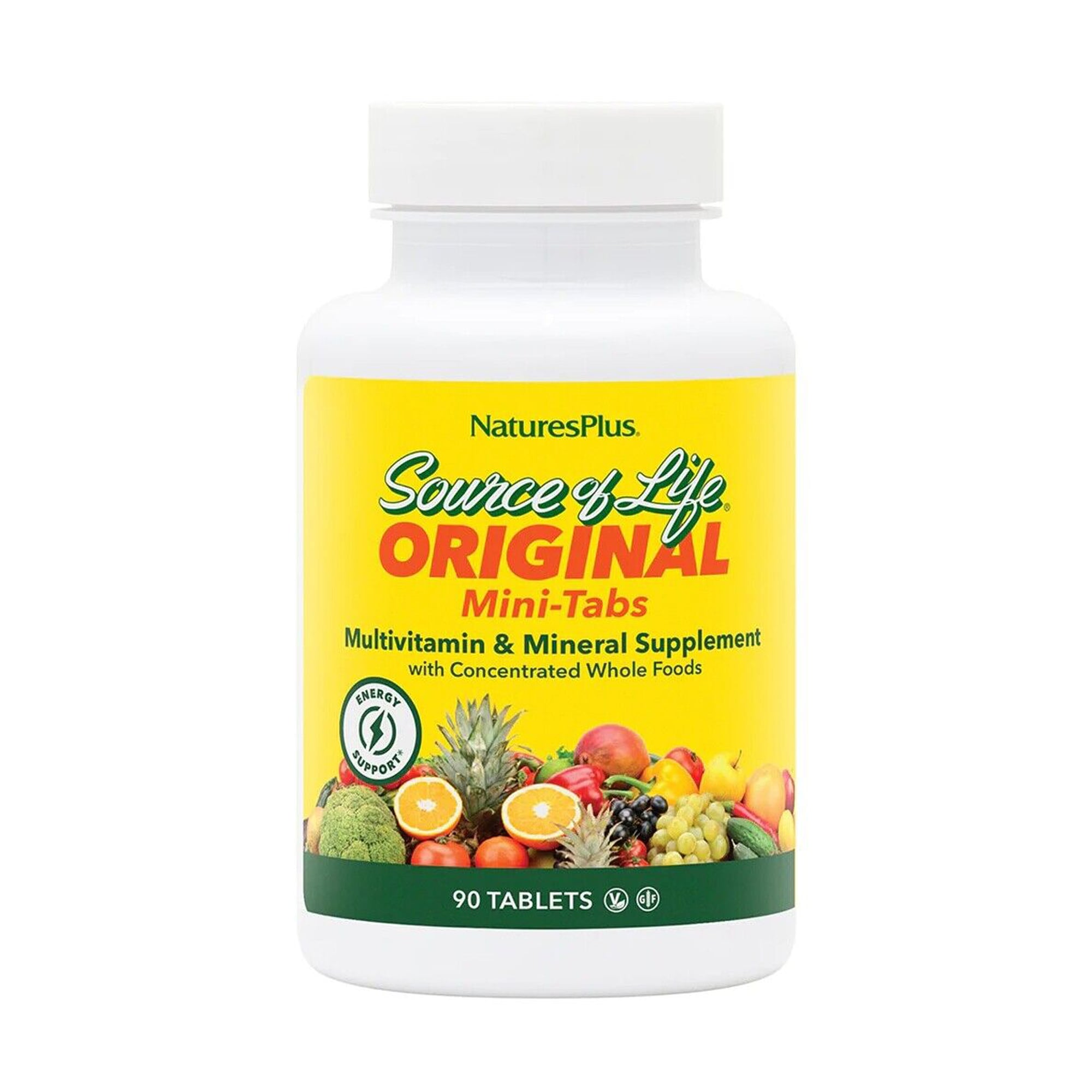 Мультивітаміни та мінерали NaturesPlus Source Of Life Multivitamin &amp; Mineral, 90 міні-таблеток