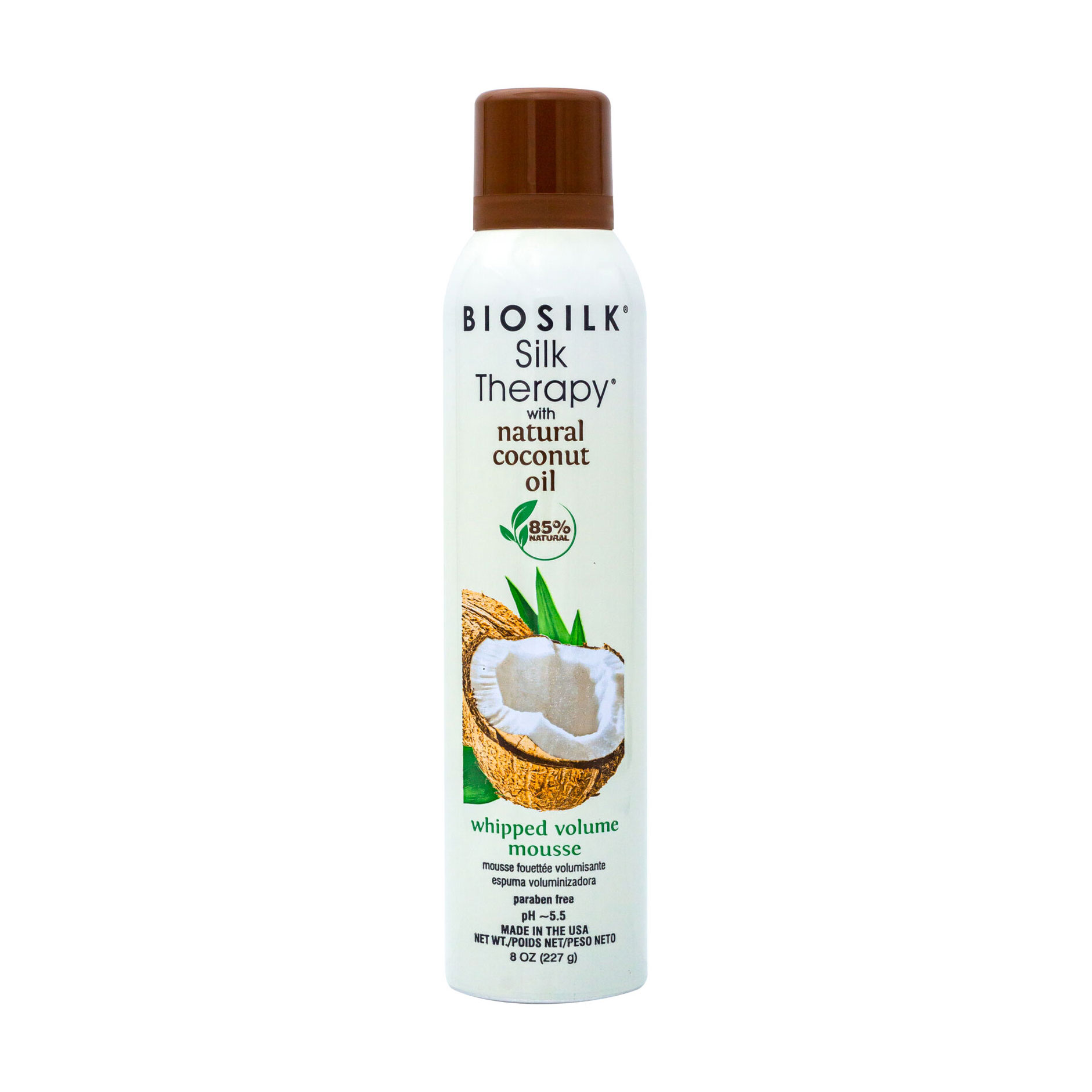 Мус для укладання волосся Biosilk Silk Therapy with Coconut Oil Whipped Volume Mousse, 227 мл