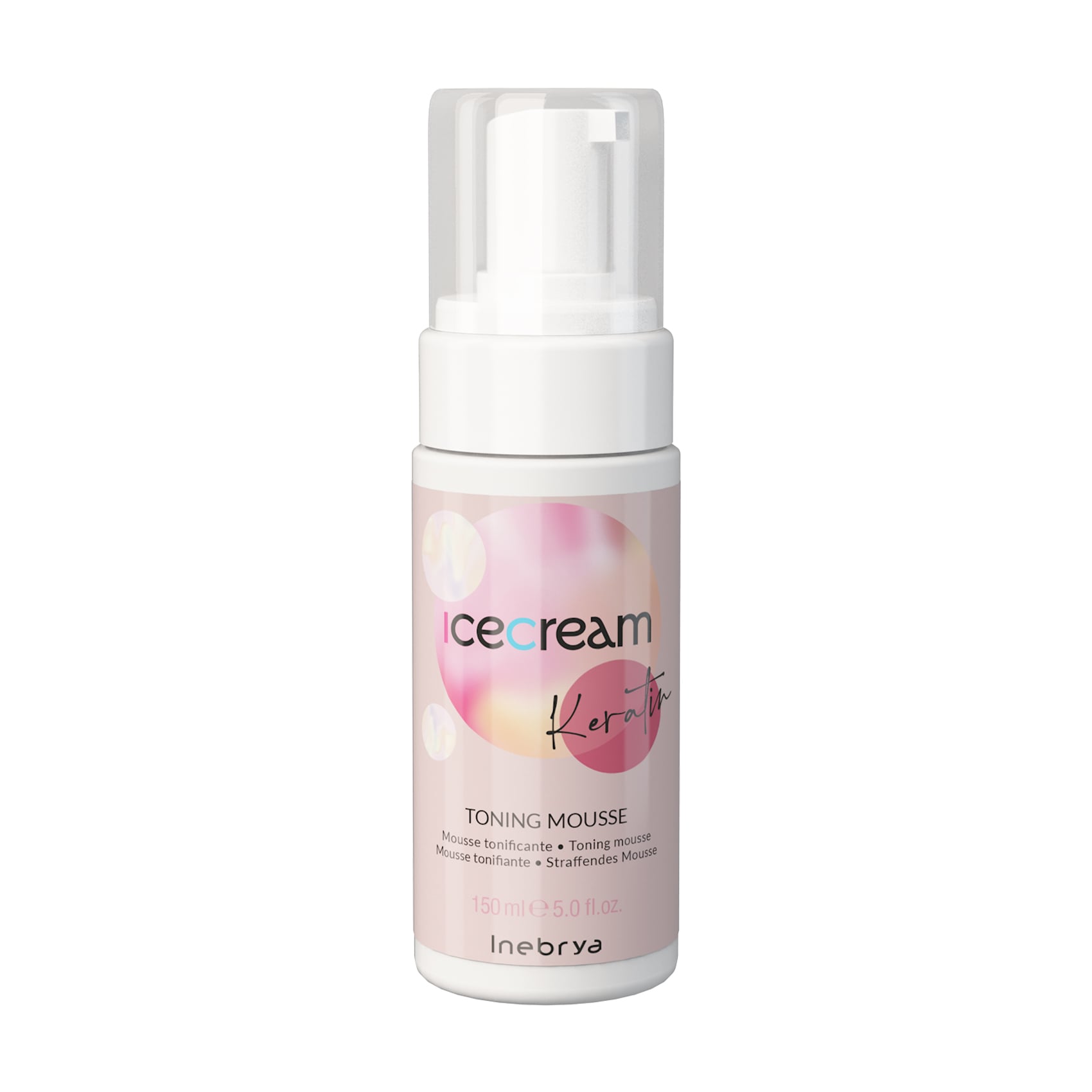 Мус для волосся Inebrya Ice Cream Keratin Toning Mousse з ремінералізувальною дією, 150 мл