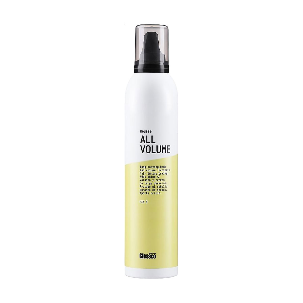 Мус для збільшення об'єму волосся Glossco Professional All Volume Mousse фіксація 3 (середня), 300 мл