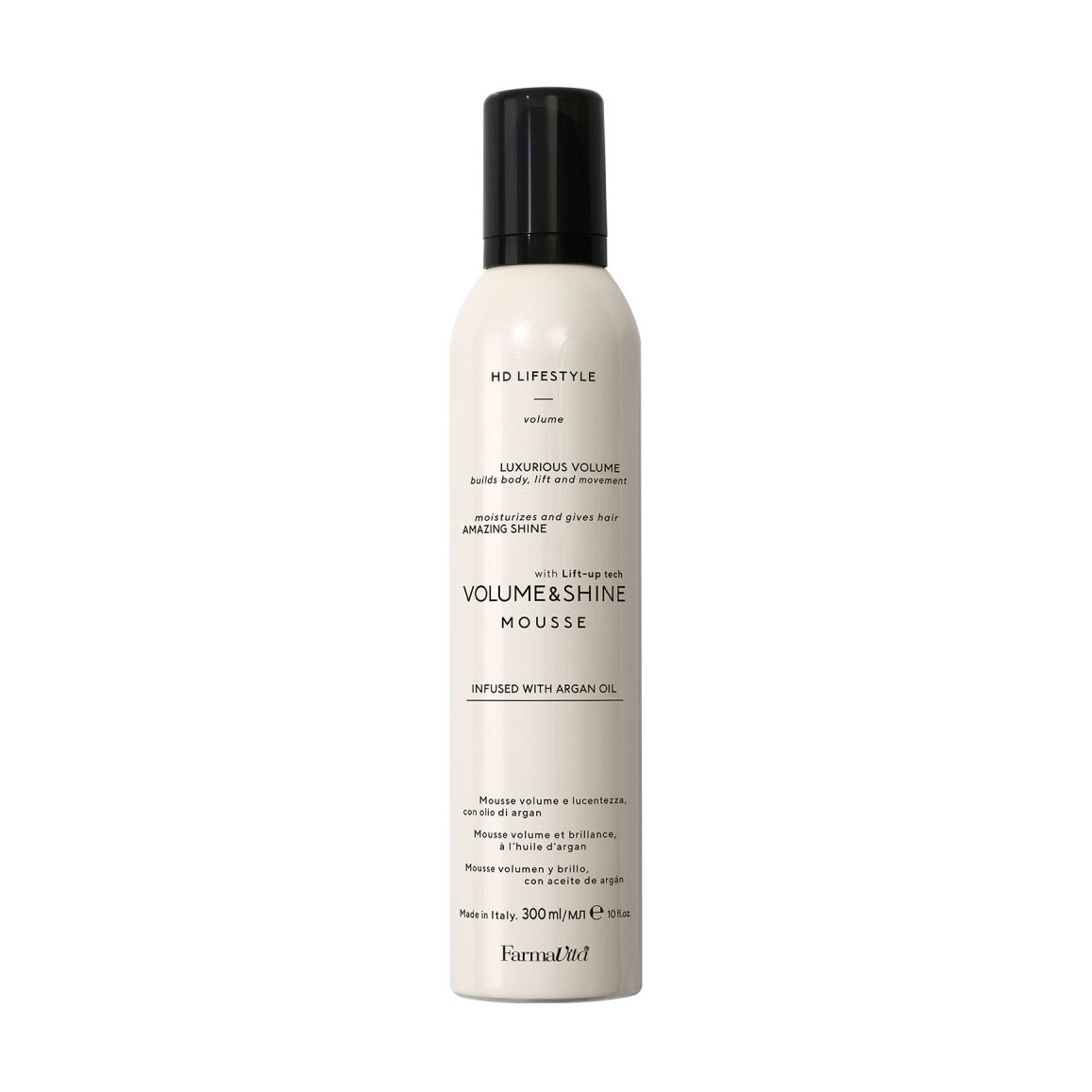 Мус FarmaVita HD Life Style Volume &amp; Shine Mousse для надання об'єму та блиску волоссю, сильної фіксації, 300 мл