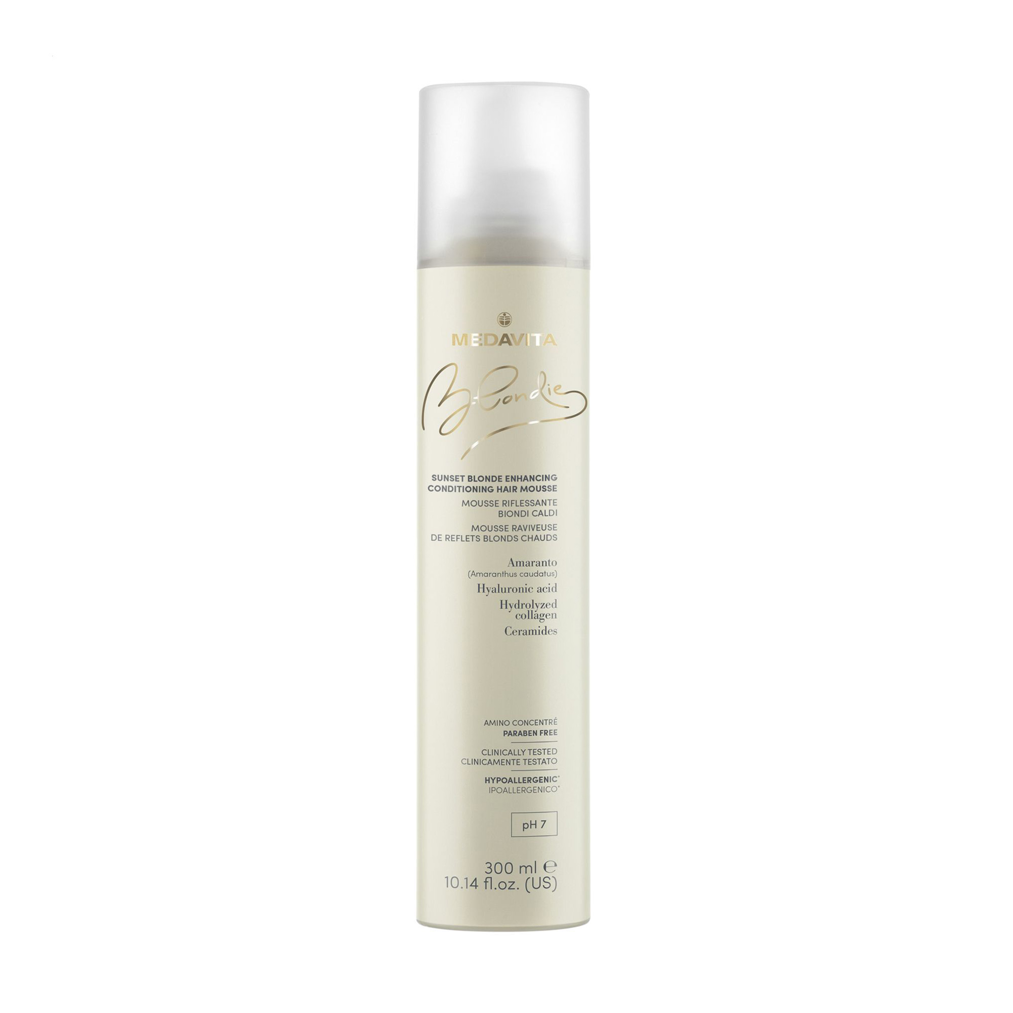 Мус-кондиціонер Medavita Blondie Sunset Blonde Blonde Conditioning Mousse рН 7 для теплих відтінків світлого волосся, 300 мл