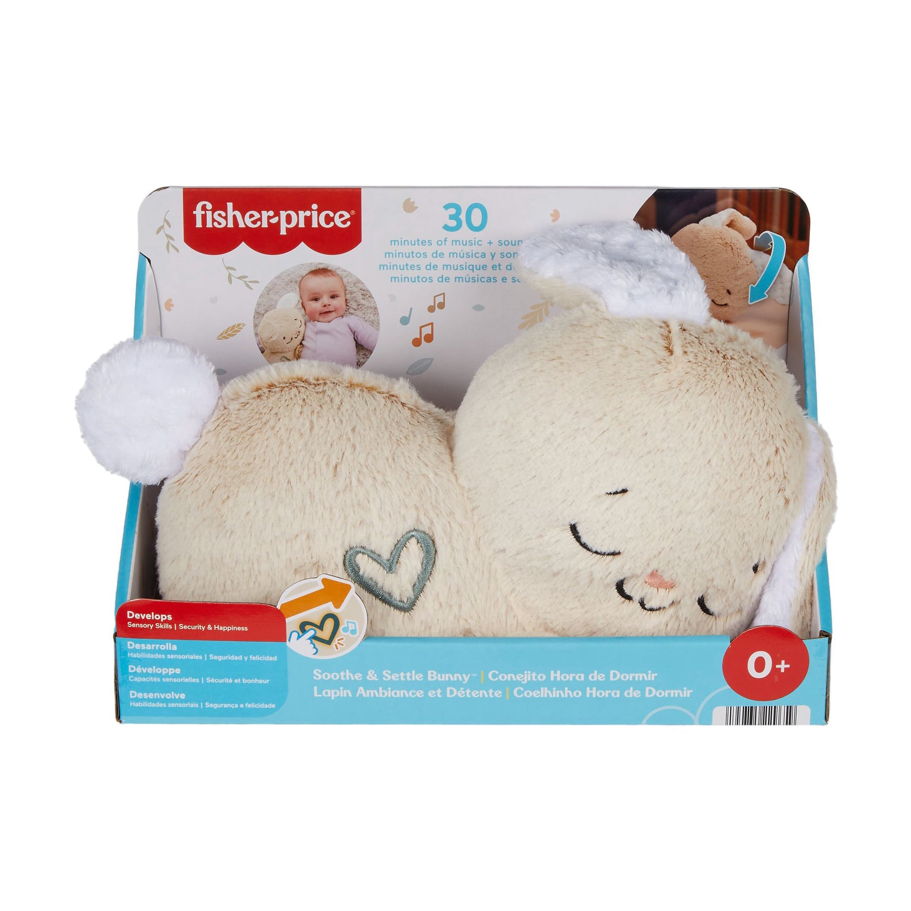 М'яка іграшка Fisher-Price Солодкі сни зайченяти, від народження (HXG97)