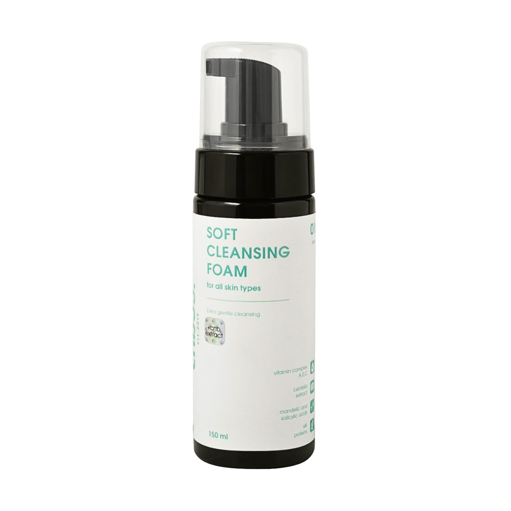 М'яка пінка для вмивання CNB35 Soft Cleansing Foam для всіх типів шкіри, з вітамінним комплексом A + C + E та протеїнами шовку, 150 мл