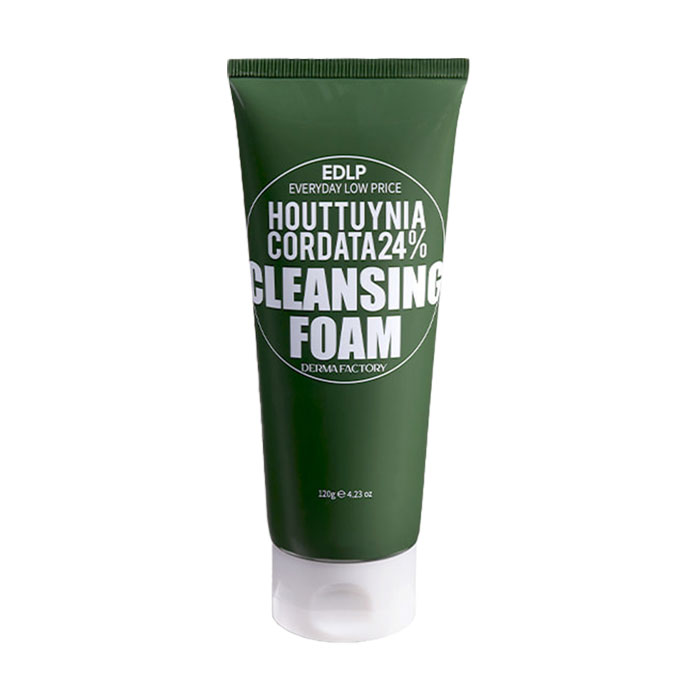 М'яка пінка для вмивання Derma Factory EDLP Houttuynia Cordata 24% Cleansing Foam з екстрактом хауттюйнії, 120 мл