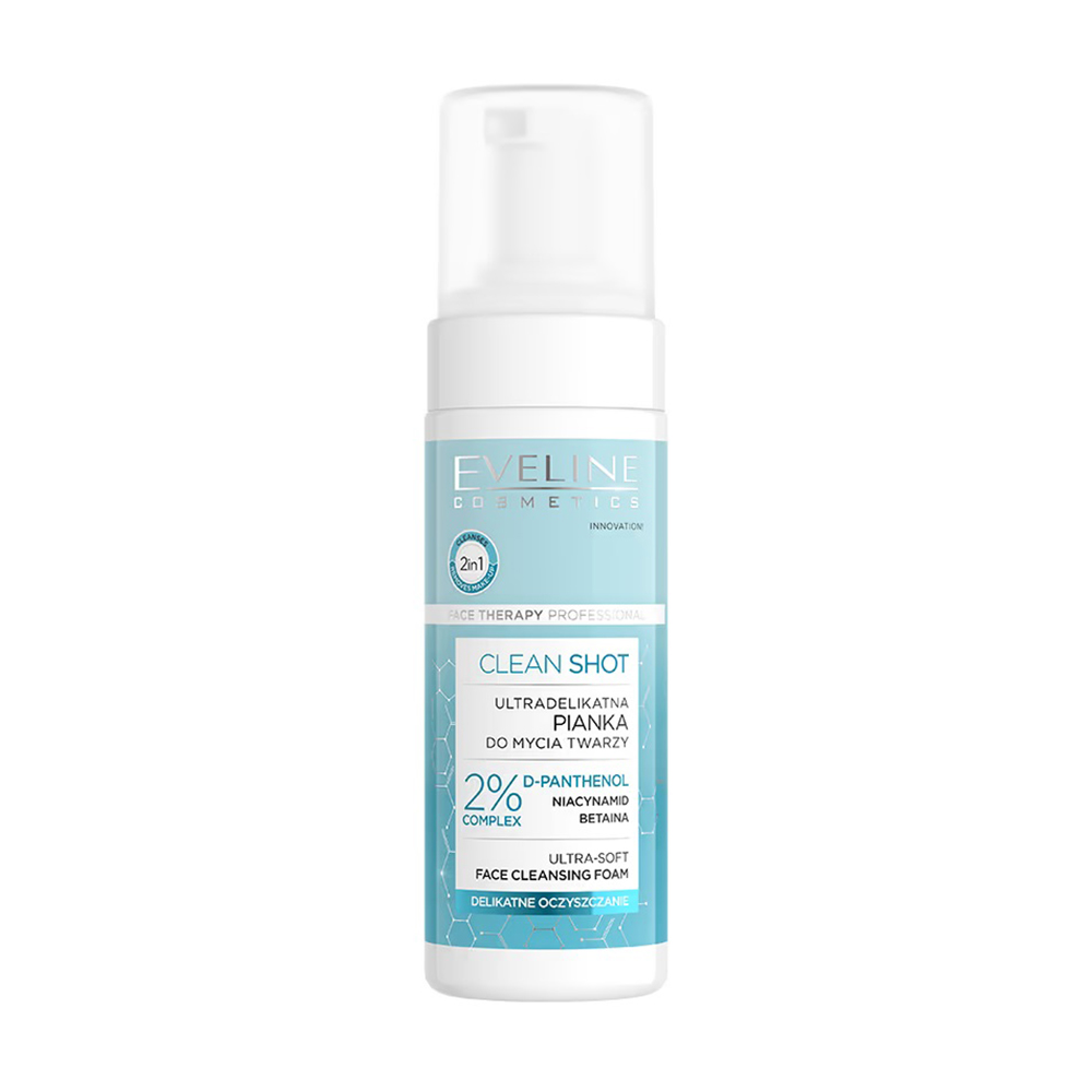 М'яка пінка для вмивання обличчя Eveline Cosmetics Clean Shot, 150 мл