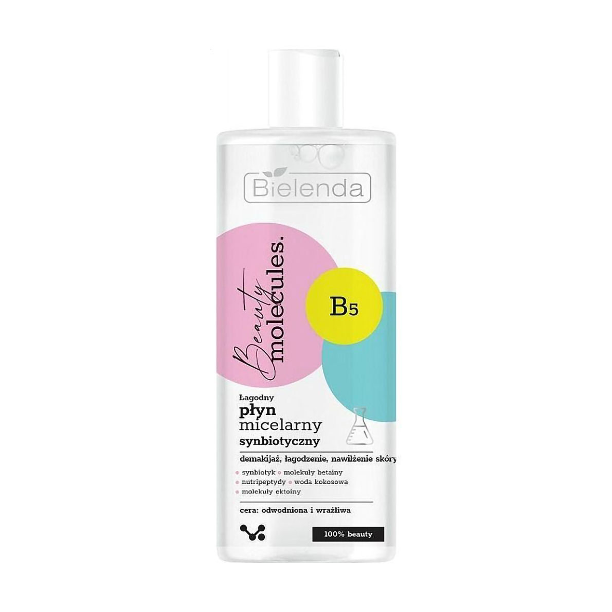 М'яка синбіотична міцелярна вода Bielenda Beauty Molecules Micellar Water для зневодненої та чутливої шкіри, 500 мл