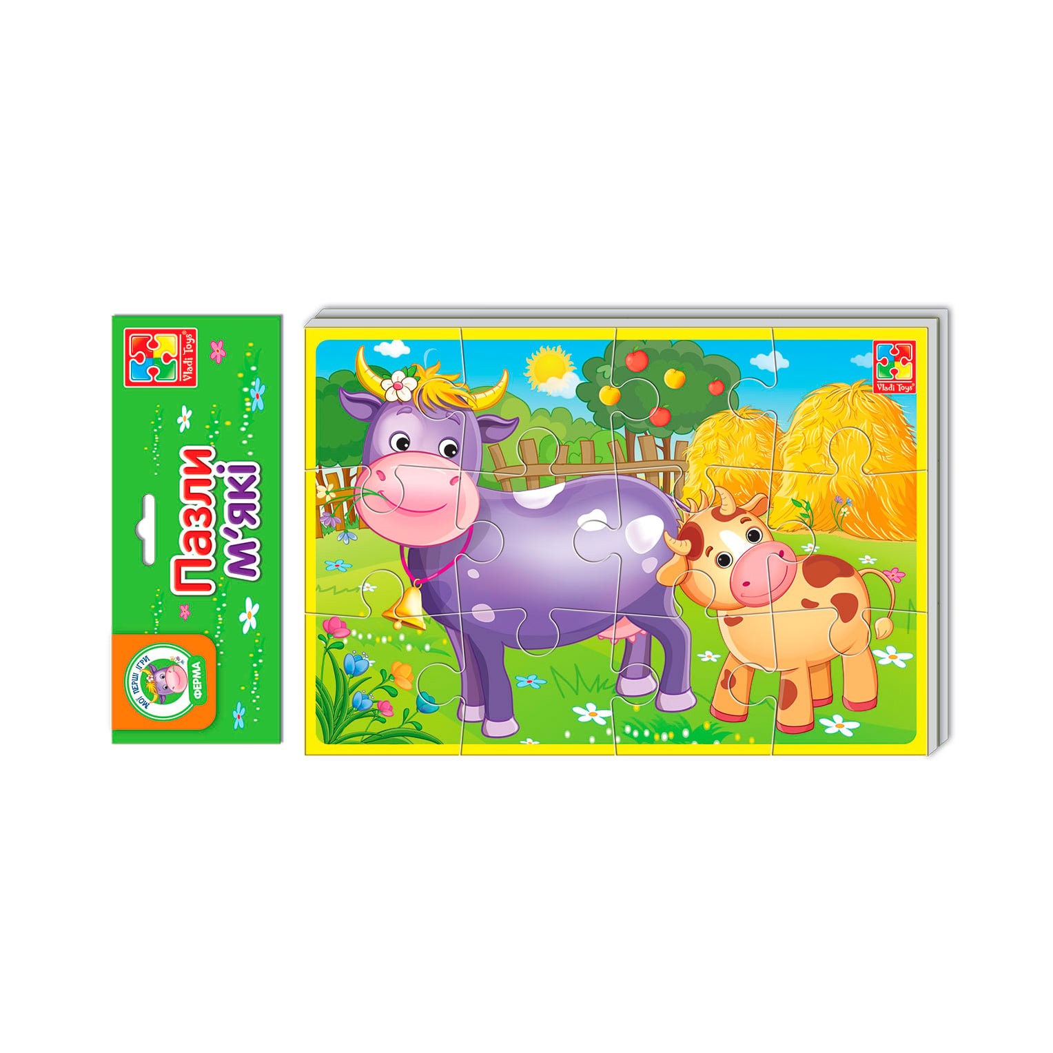 М'які пазли Vladi Toys А5 Тварини ферми, від 3 років, 24 деталі, 18*1*31 см (VT1103-44)