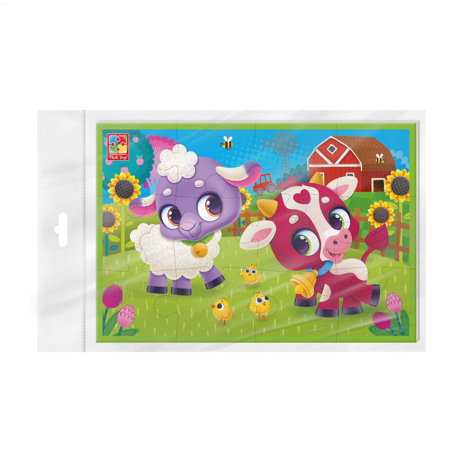 М'які пазли Vladi Toys Корівка та овечка, від 3 років, 12 деталей (VT1104-23)