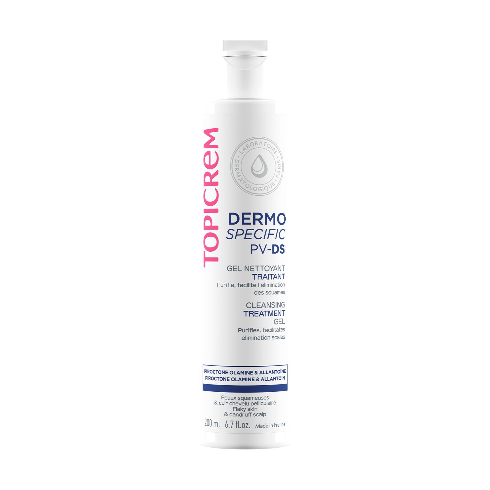 М'який очищувальний гель для тіла та волосся Topicrem PV/DS Cleansing Gel Nettoyant Body &amp; Hair Scalp Flaky Skin Dandruff Scalp, 200 мл