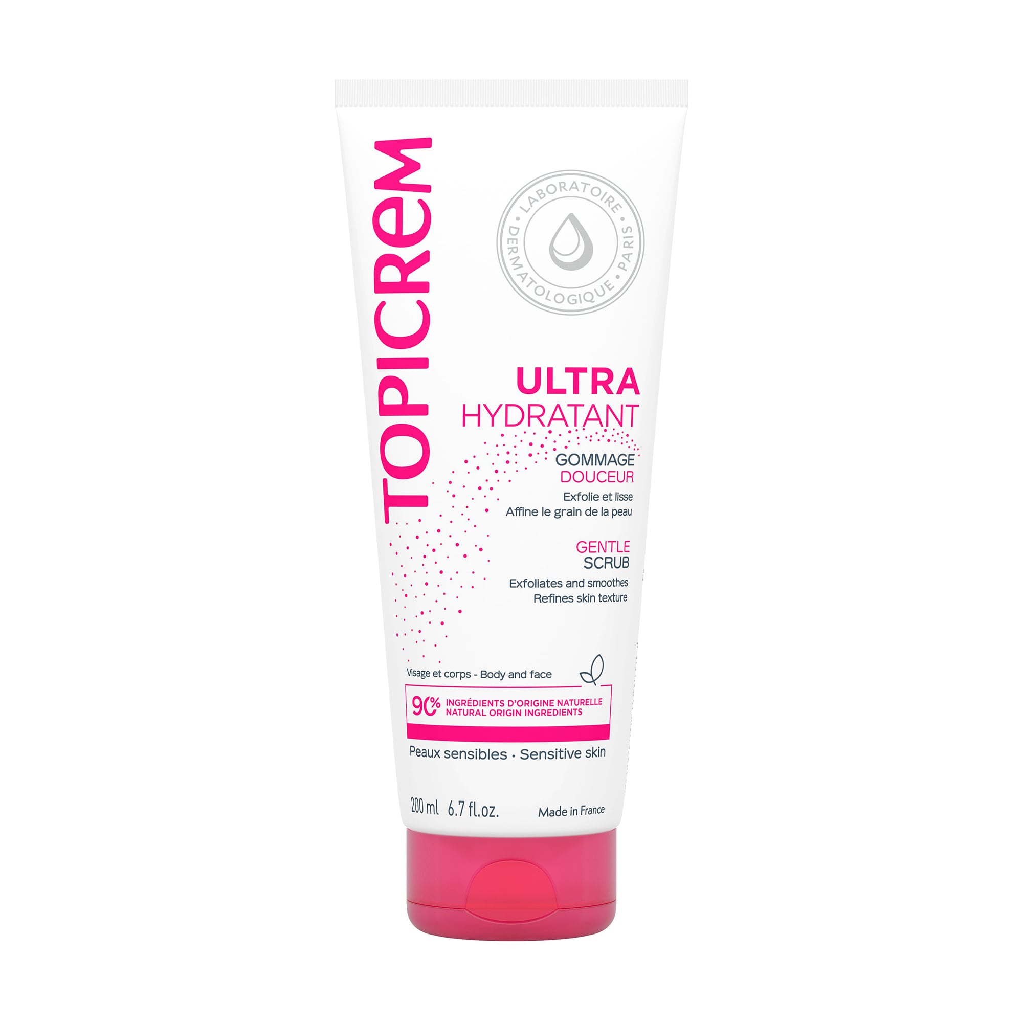 М'який скраб для обличчя та тіла Topicrem Gentle Scrub Skin Renewal Effect для чутливої шкіри, 200 мл