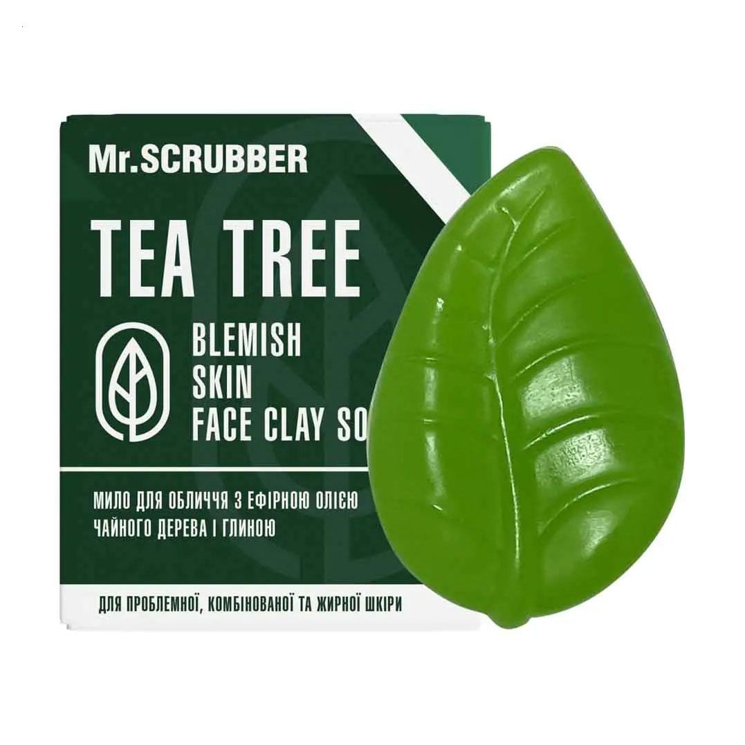 Мило для обличчя та тіла Mr.Scrubber Blemish Skin Face Clay Soap Tea Tree з олією чайного дерева, 130 г