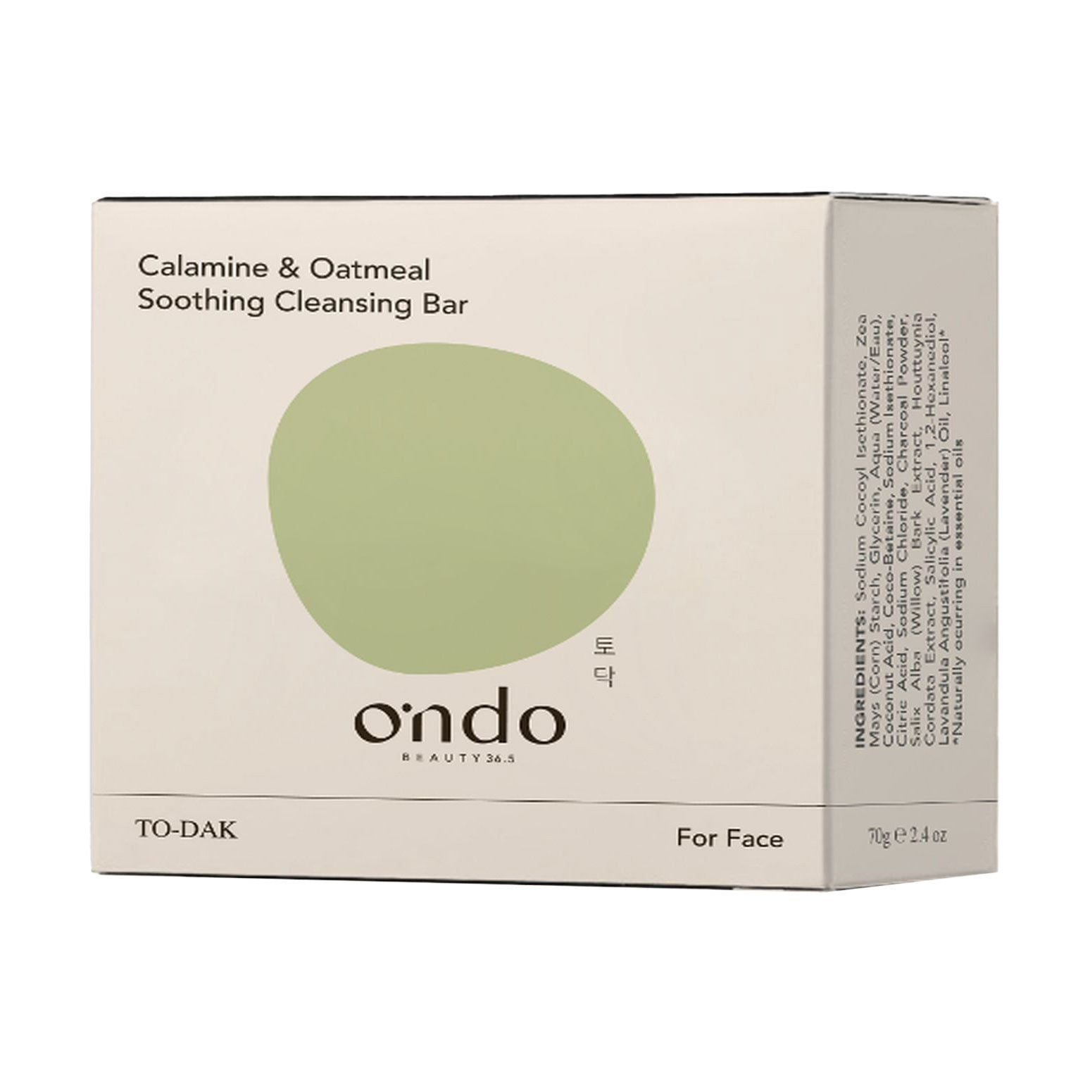 Мило для обличчя та тіла Ondo Beauty 36.5 Calamine &amp; Oatmeal Soothing Cleansing Bar, 70 г