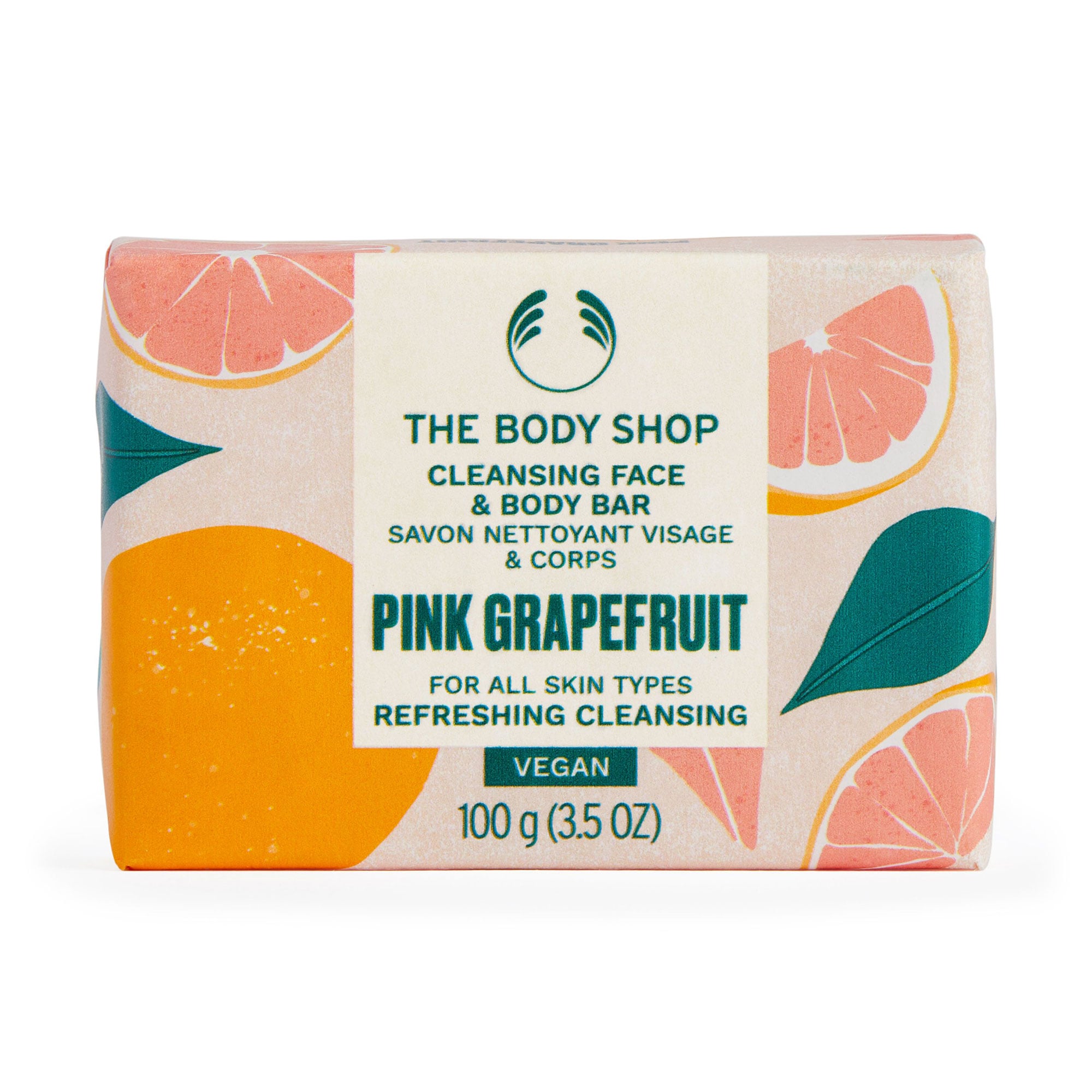 Мило для обличчя та тіла The Body Shop Pink Grapefruit Cleansing Face &amp; Body Bar Рожевий грейпфрут, 100 г