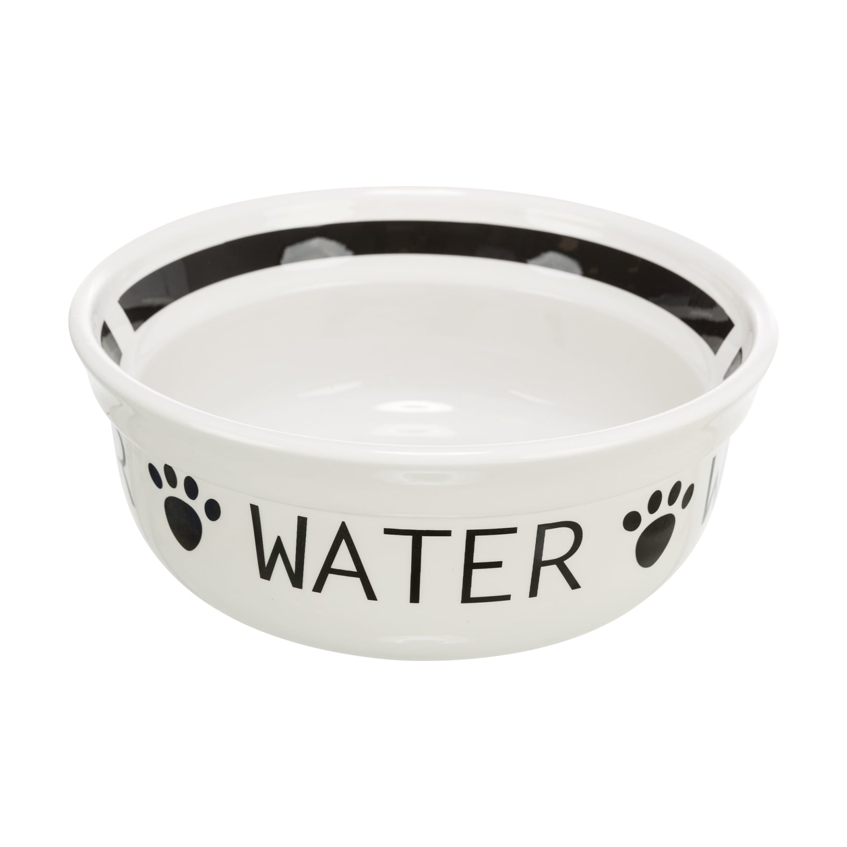 Миска для собак Trixie Water керамічна, біло-чорна, 13 см, 250 мл (24485)