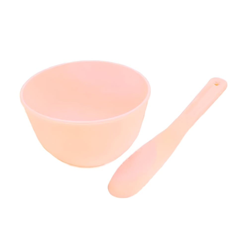 Мисочка з лопаткою для косметичних продуктів Cosmo Shop бежева, 10 см (CS098B)