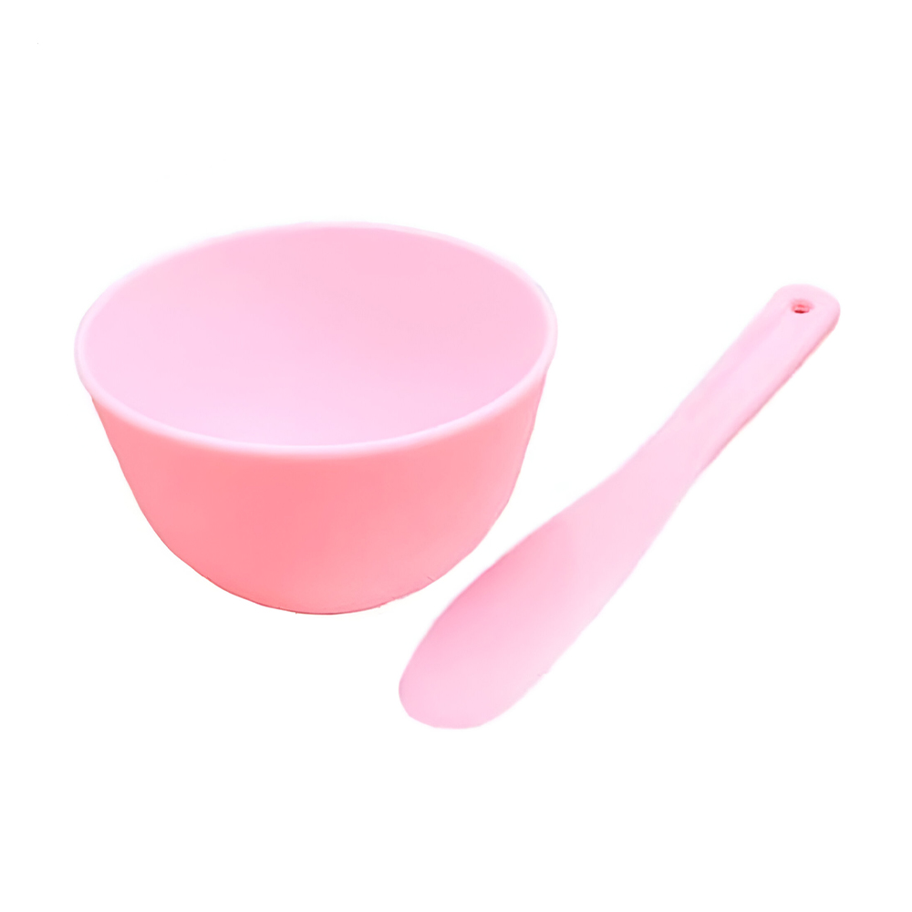 Мисочка з лопаткою для косметичних продуктів Cosmo Shop рожева, 10 см (CS098R)