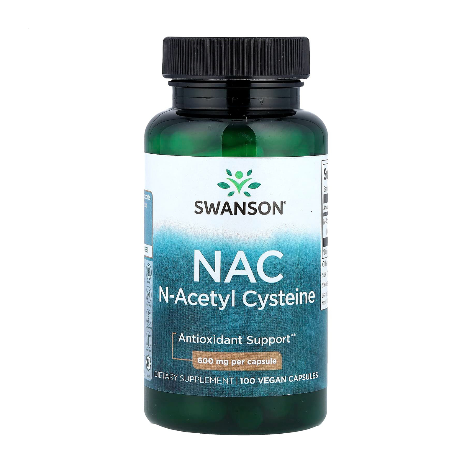 N-Ацетил-L-Цистеїн Swanson NAC N-Acetyl Cysteine 600 мг, 100 капсул