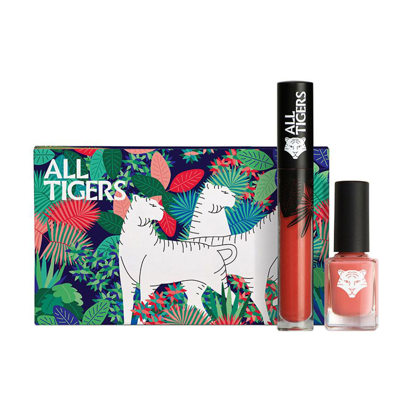 Набір All Tigers Natural &amp; Vegan The Lips &amp; Nails Set (рідка помада для губ 683 Make Your Mark, 8 мл + лак для нігтів 193 Take Your Chance, 11 мл)