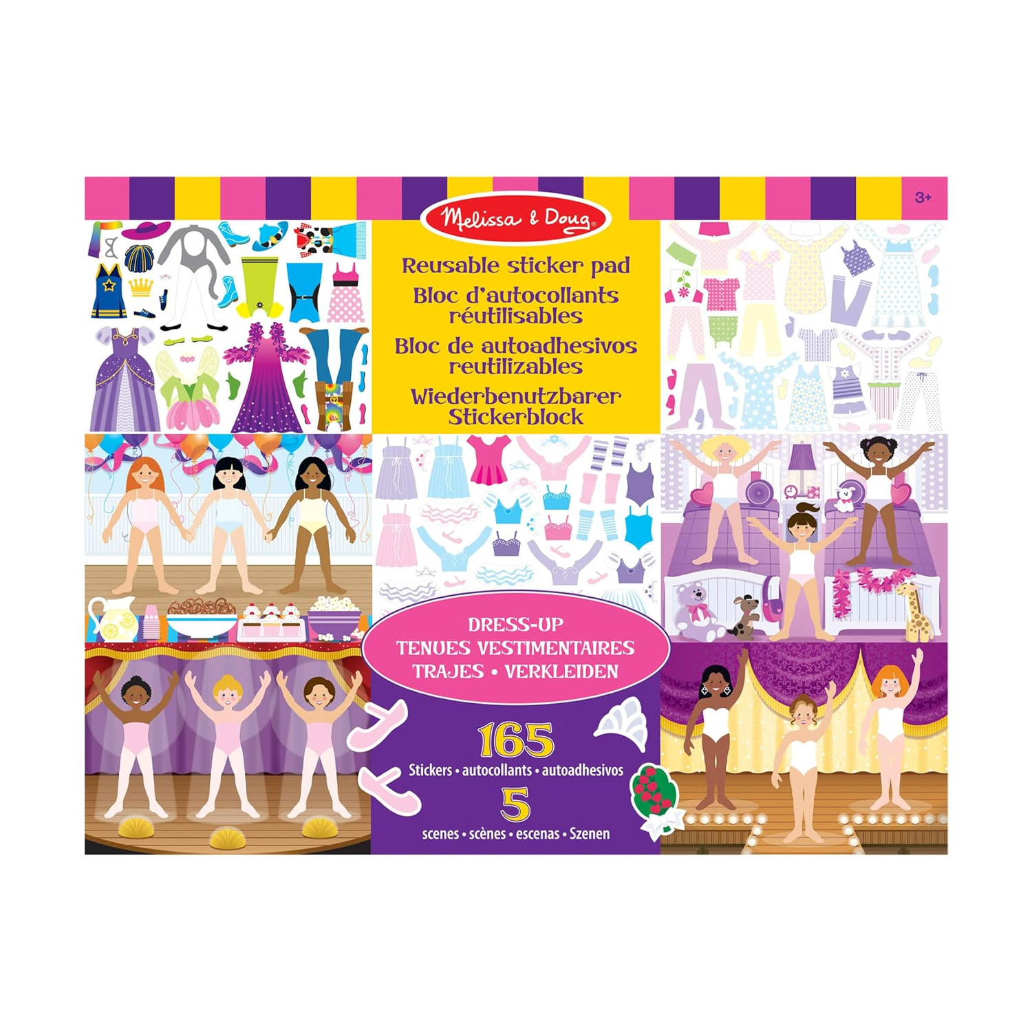 Набір багаторазових наліпок Melissa &amp; Doug Одягни ляльку, від 3 років, 165 шт (SM93209/6829)