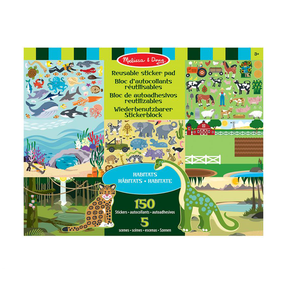 Набір багаторазових наліпок Melissa &amp; Doug Середовище проживання тварин, від 3 років, 150 шт (SM93209/6836)