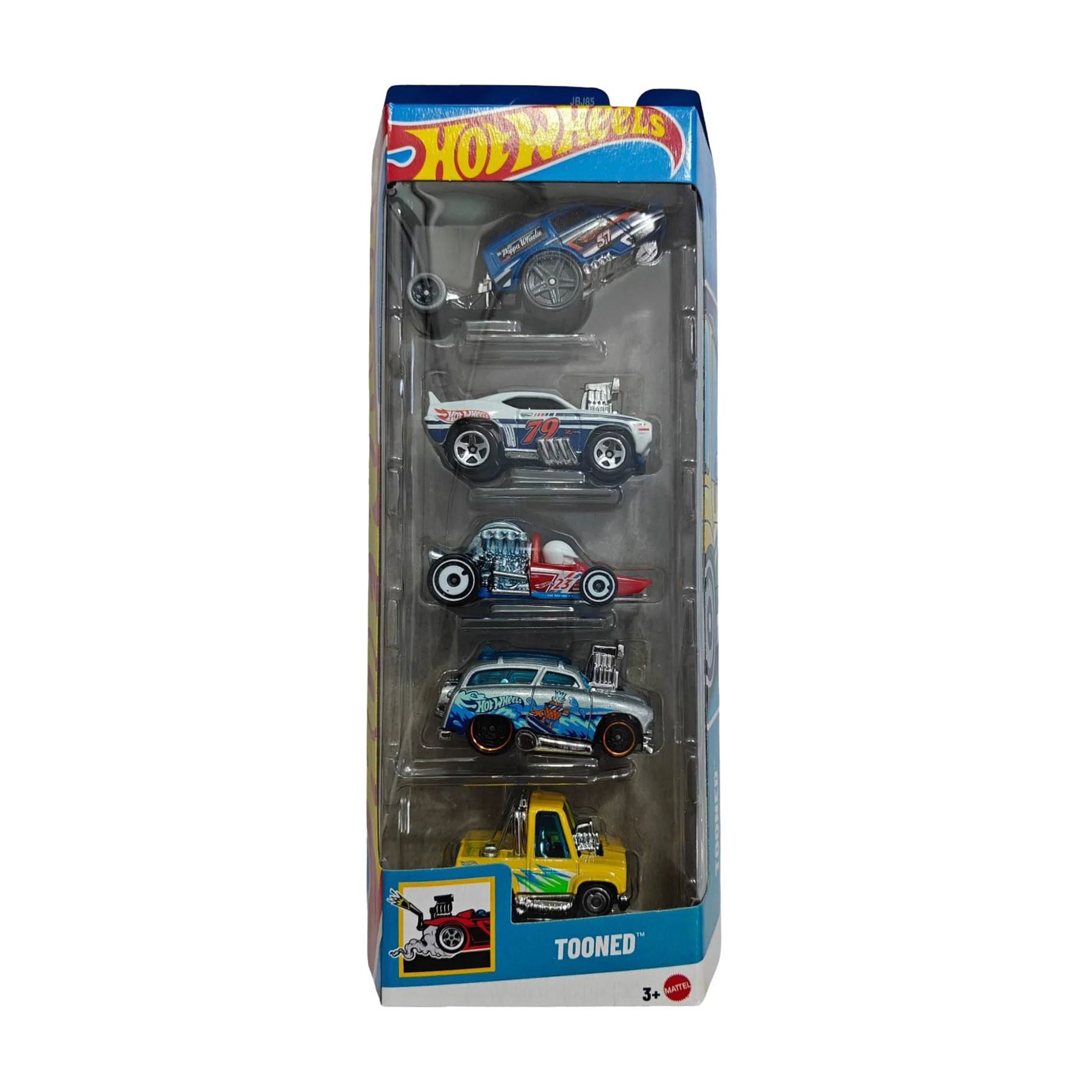 Набір базових автомобілів Hot Wheels Tooned, синій, білий, червоний, сріблястий, жовтий, від 3 років, 11*4.2*29 см, 5 шт (1806)