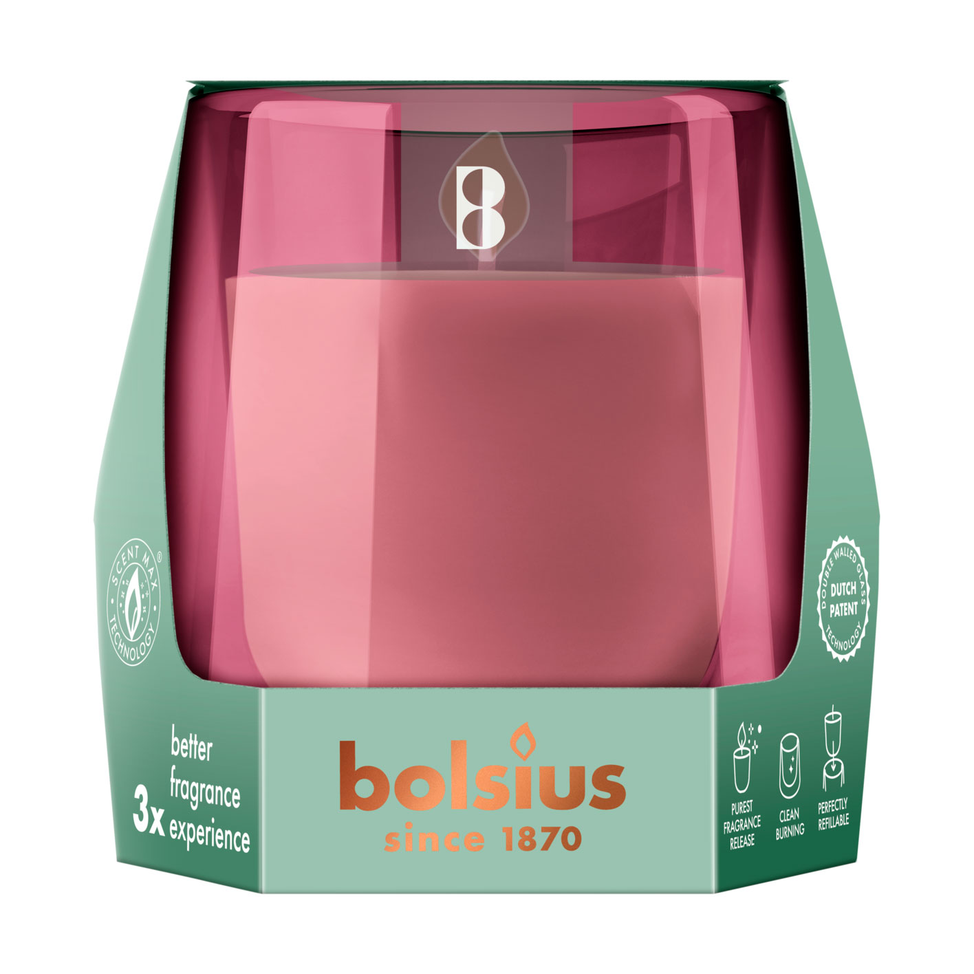 Набір Bolsius CleanLight Кедр та ветивер (підсвічник, 1 шт + ароматична свічка, 1 шт)