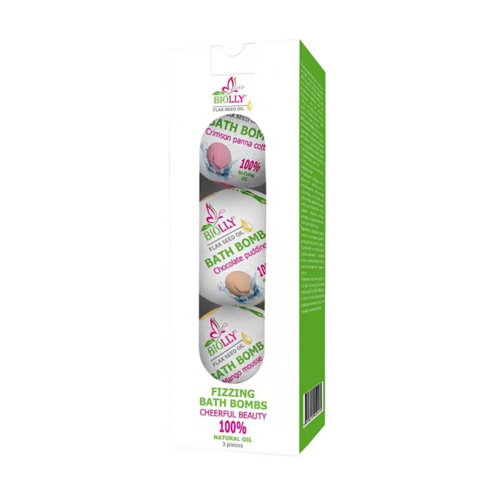 Набір бомбочок для ванни Biolly Fizzing Bath Bomb, 3*100 г