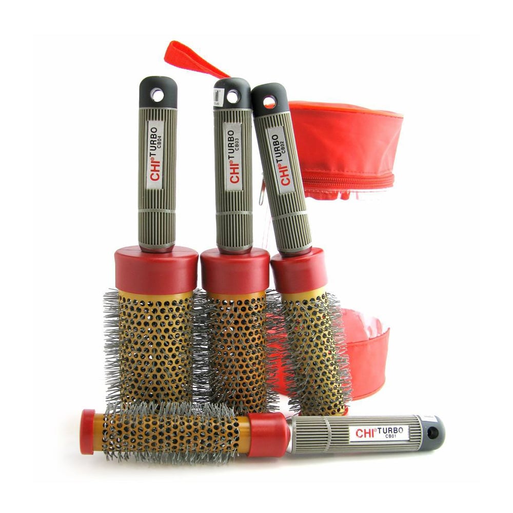 Набір брашів для волосся CHI Turbo Ceramic Round Nylon Brush Stylist Pack (CB01 + CB02 + CB03 + CB04 + сумка)