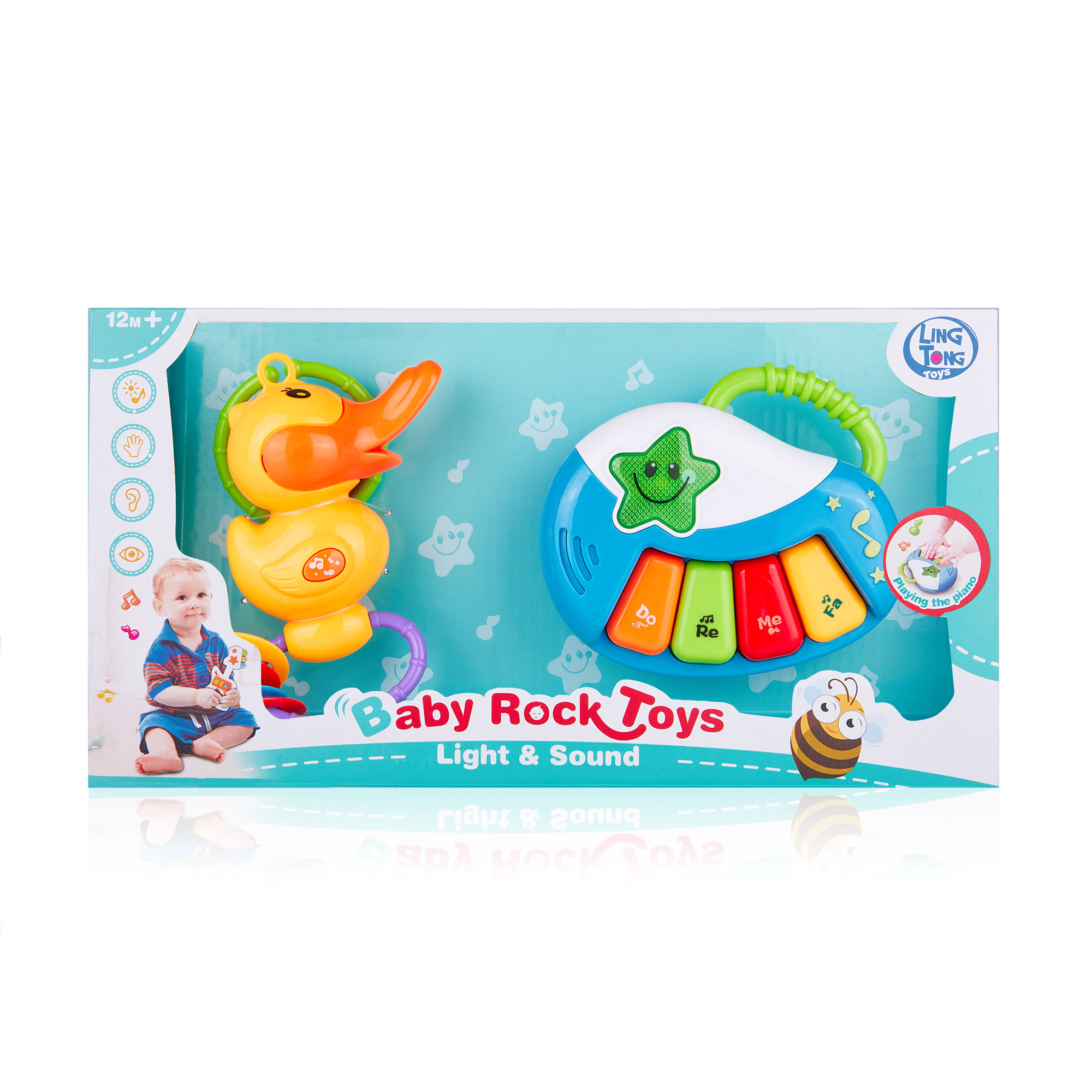 Набір брязкалець для малюків Ling Tong Toys пластик, в коробці, 2 шт (LT82018)