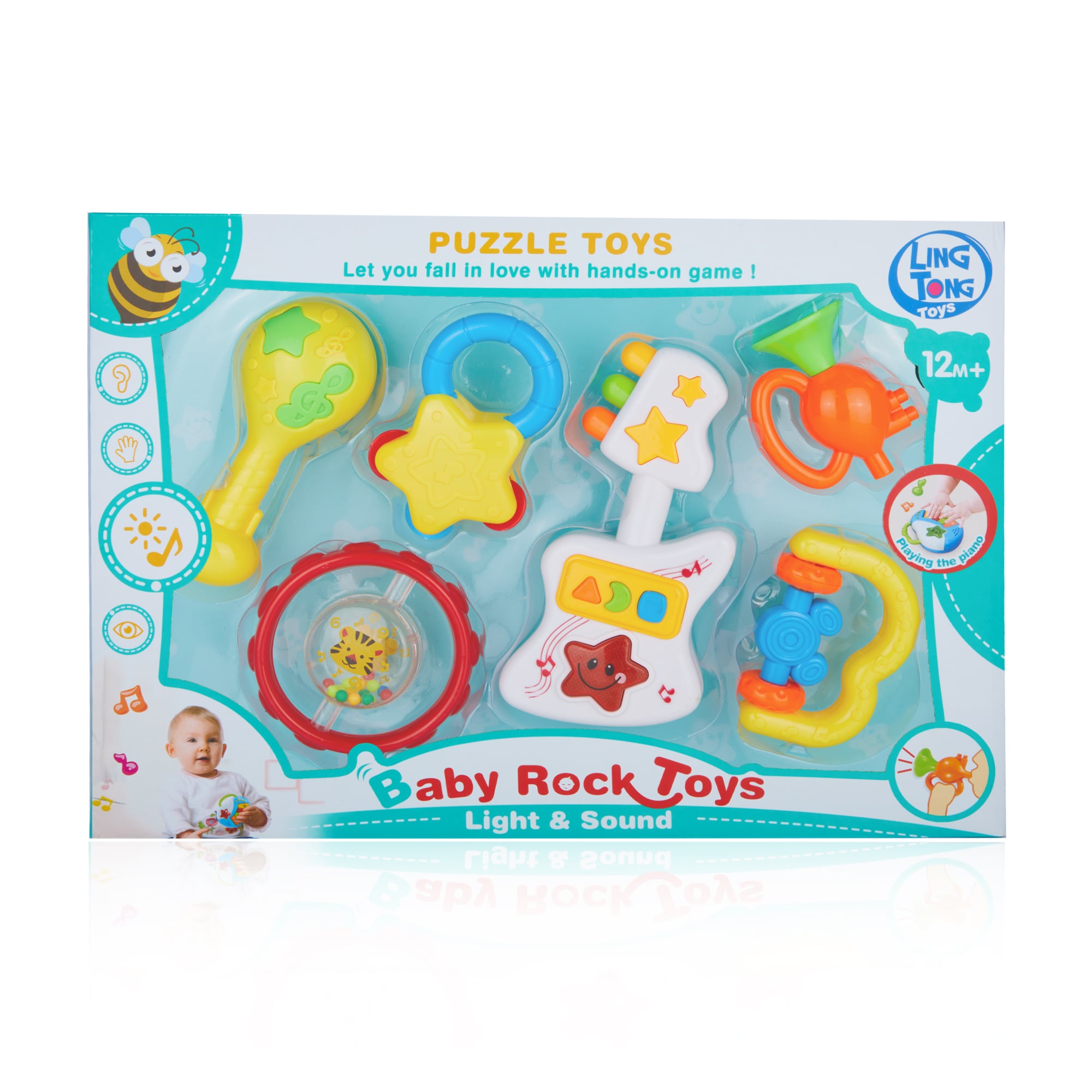 Набір брязкалець для малюків Ling Tong Toys пластик, в коробці, 6 шт (LT8603)