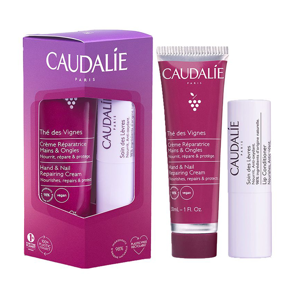 Набір Caudalie The Des Vignes Lip &amp; Hand Duo (крем для рук і нігтів, 30 мл + кондиціонер для губ, 4.5 г)