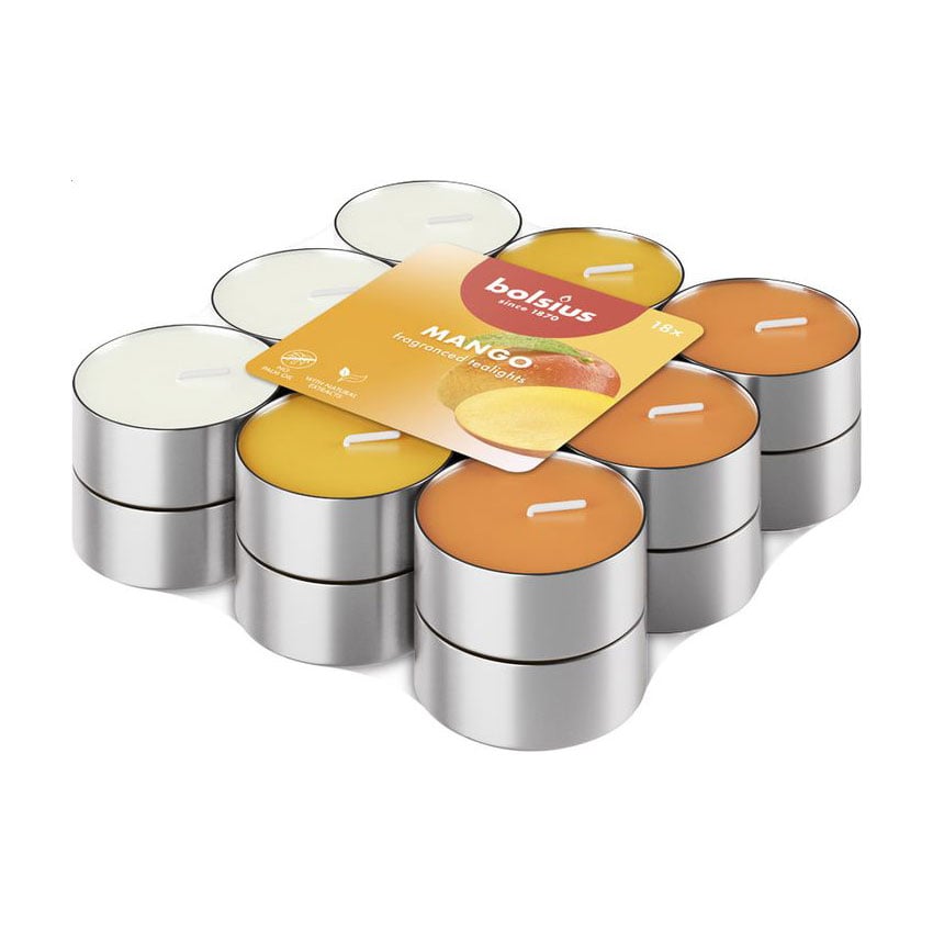 Набір чайних свічок Bolsius Tealights 3.5h Mango, 18 шт