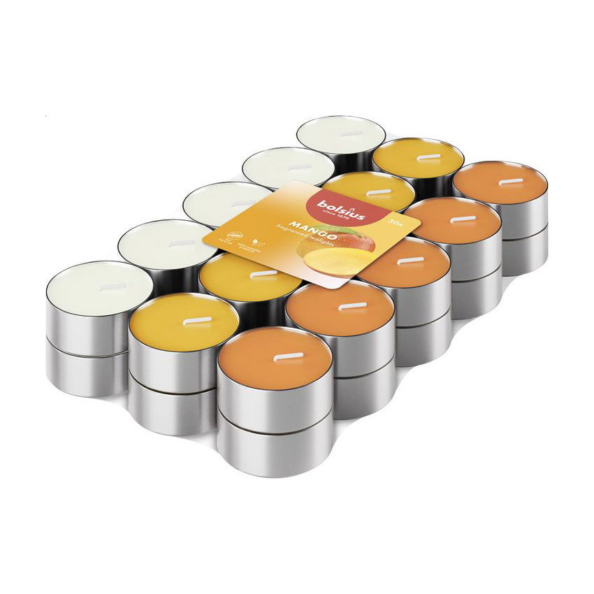 Набір чайних свічок Bolsius Tealights 3.5h Mango, 30 шт