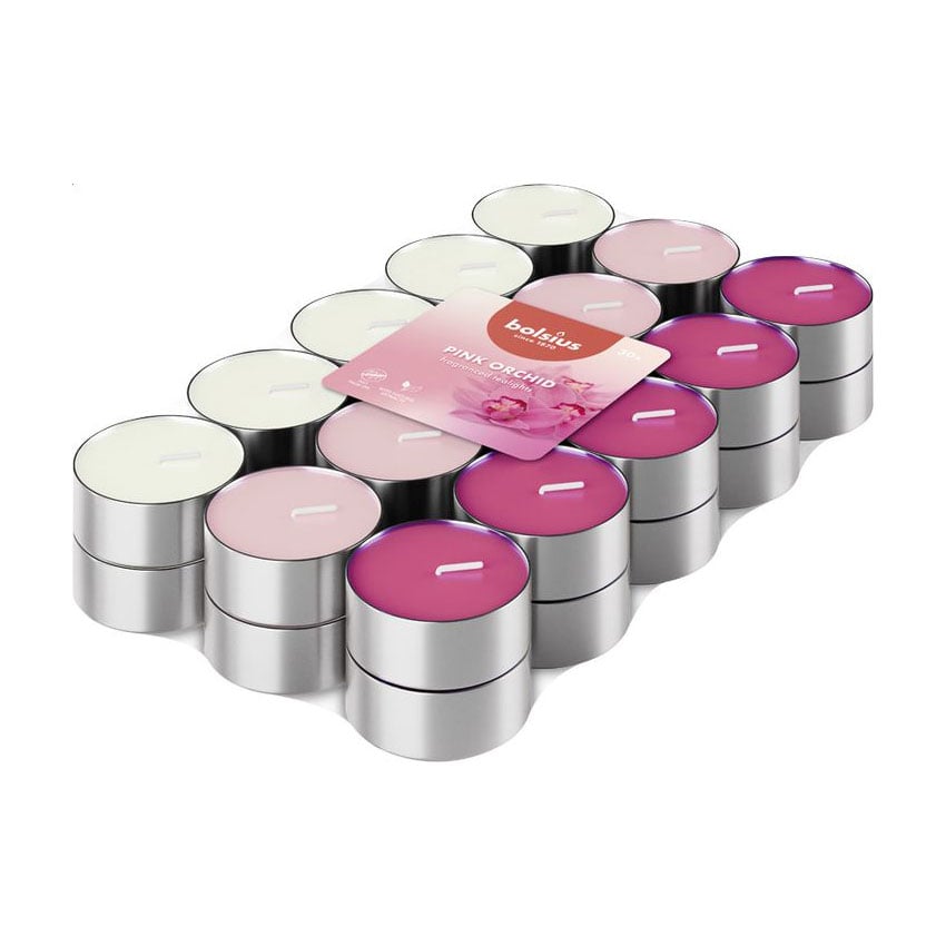 Набір чайних свічок Bolsius Tealights 3.5h Pink Orchid, 30 шт