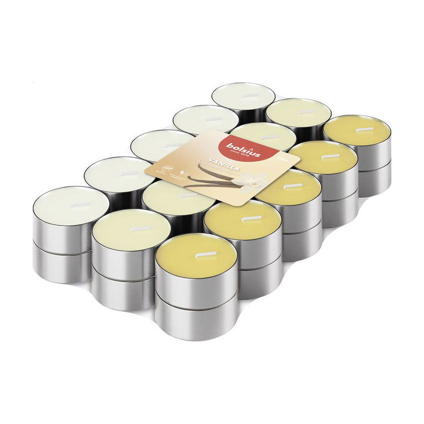 Набір чайних свічок Bolsius Tealights 3.5h Vanilla, 30 шт