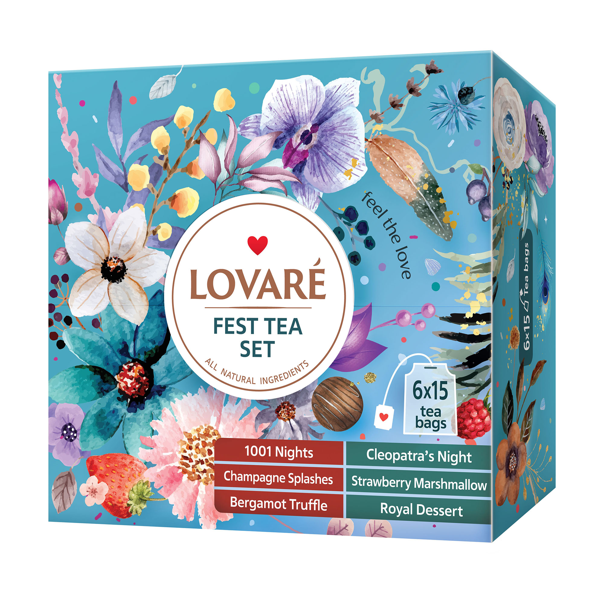 Набір чаю Lovare Fest Tea Set Асорті, в пакетиках, 90 шт
