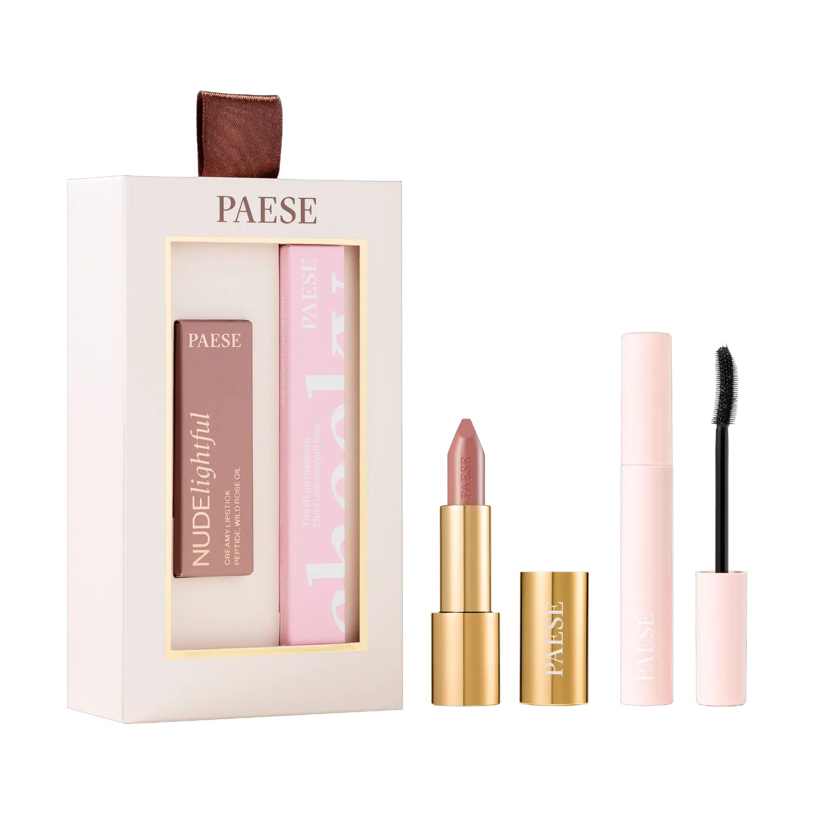 Набір декоративної косметики Paese Cheeky Nude Look Set (туш для вій, 9 мл + помада для губ, 4.5 г)