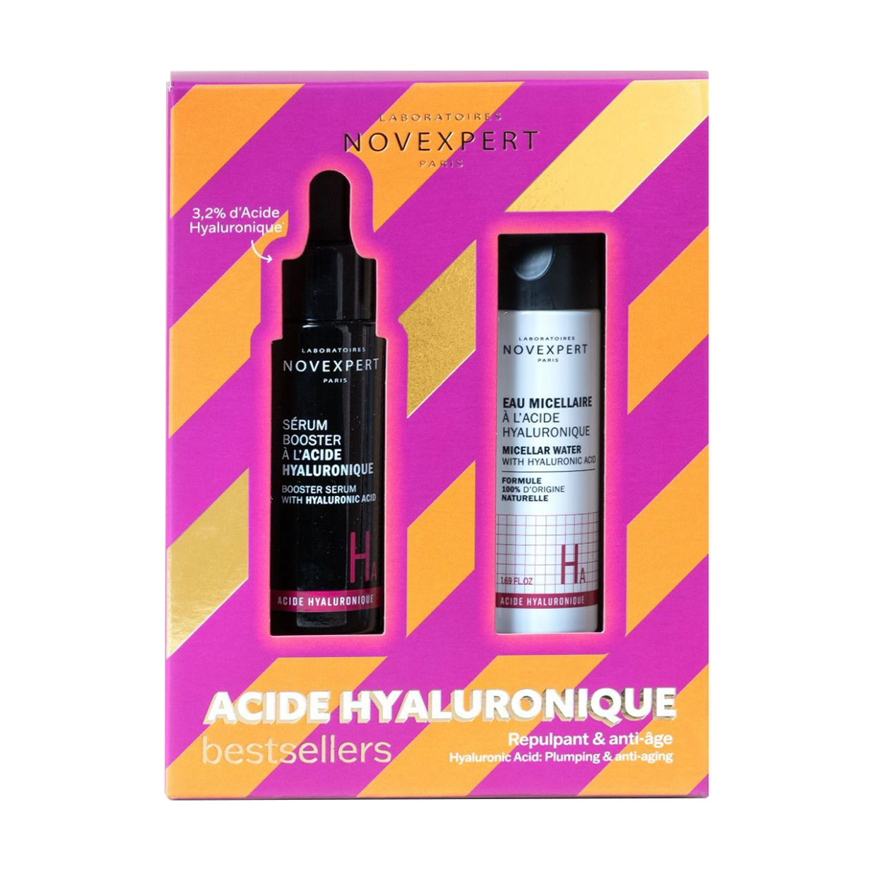 Набір для догляду за обличчям Novexpert Hyaluronic Acid (сироватка, 30 мл + міцелярна вода, 50 мл)