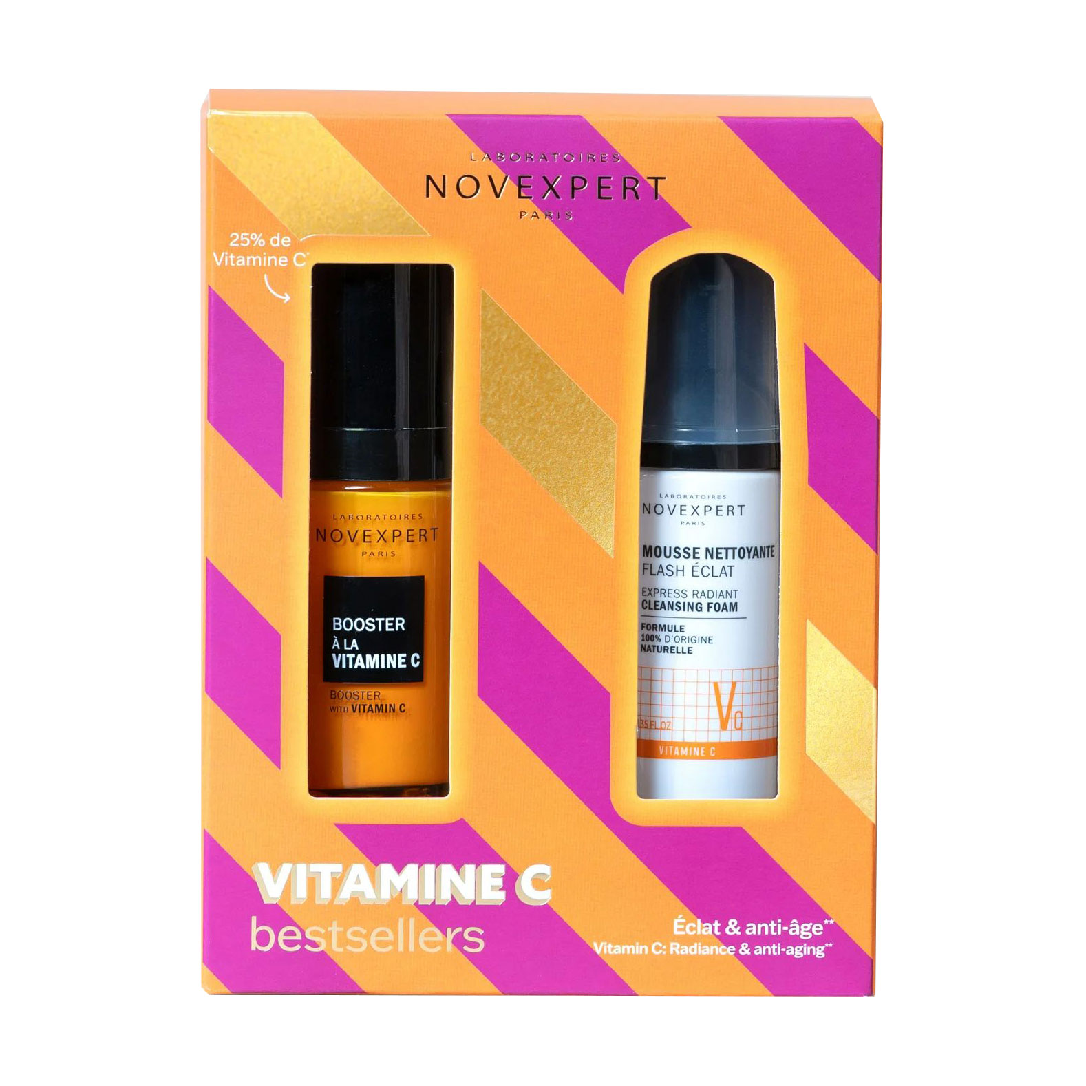 Набір для догляду за обличчям Novexpert Vitamin C (сироватка, 30 мл + пінка, 40 мл)