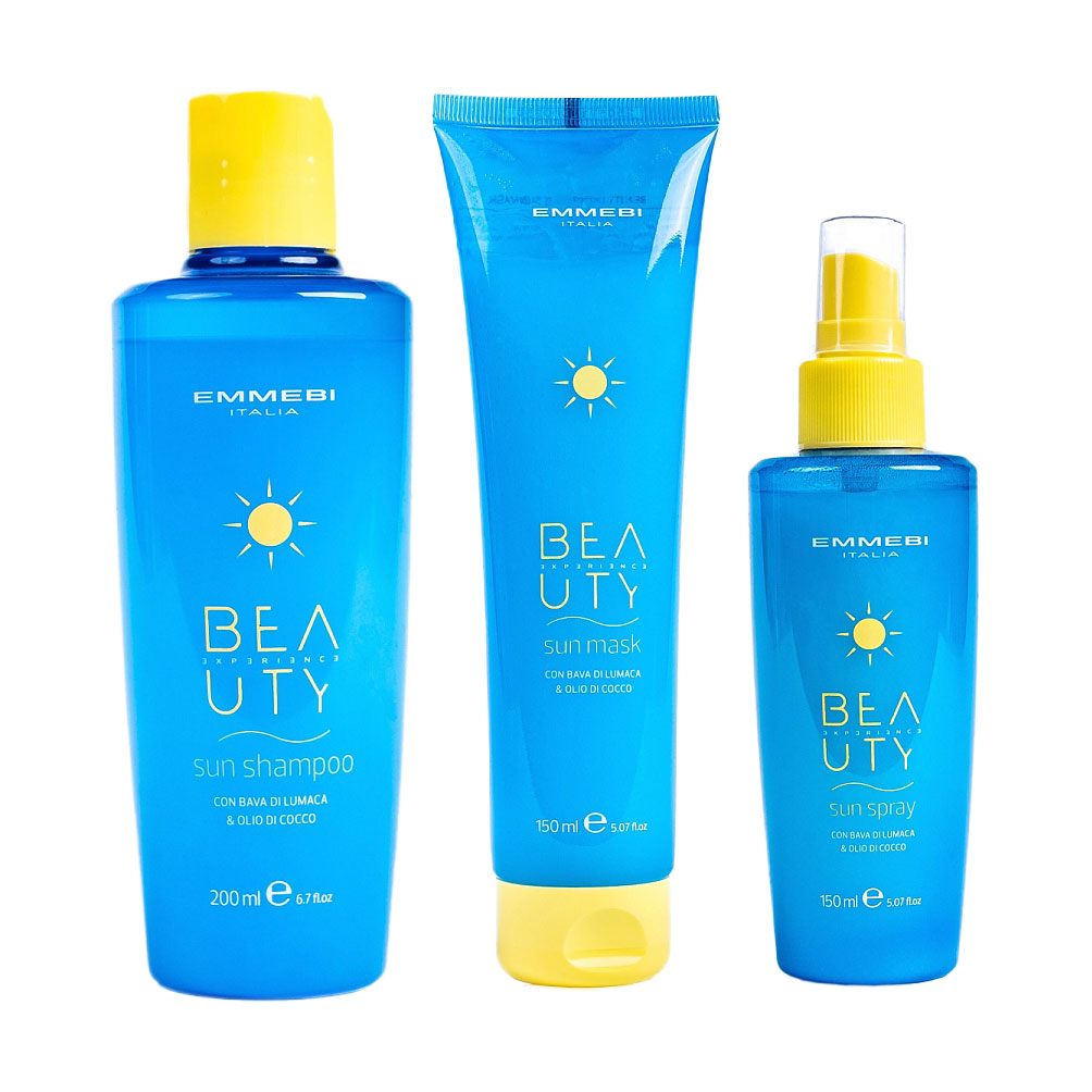 Набір для догляду за волоссям Emmebi Italia Beauty Exp Sun Set 2025 (шампунь, 200 мл + маска 150 мл + спрей, 150 мл)