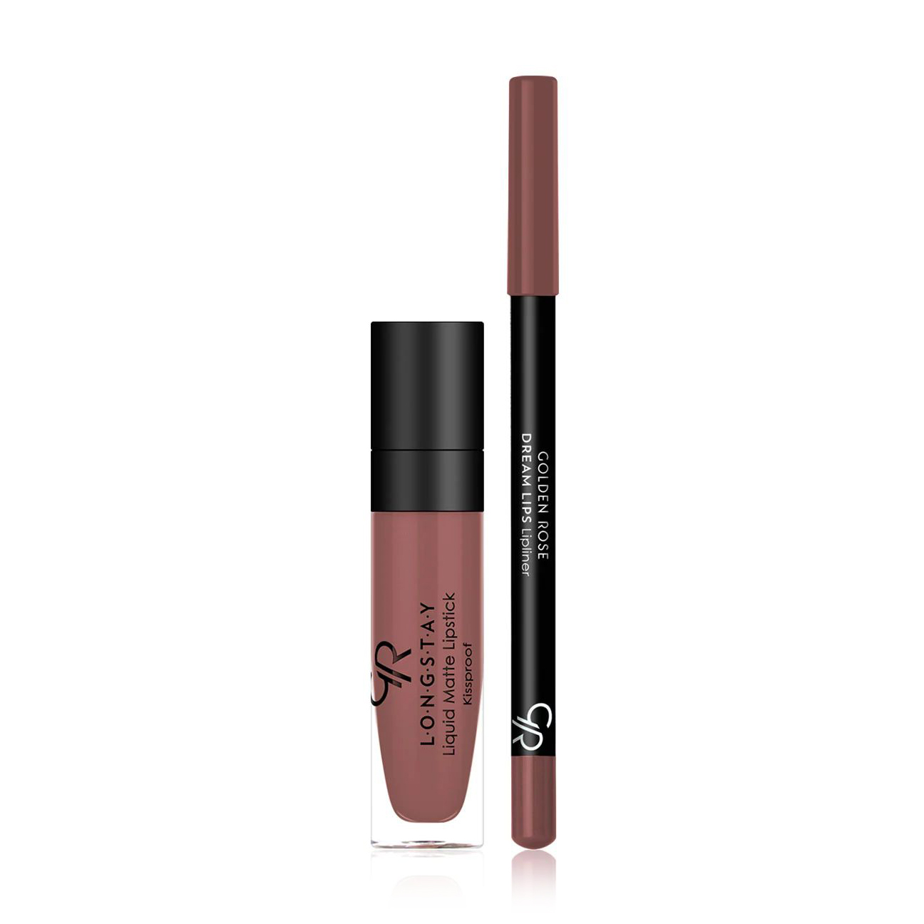 Набір для губ Golden Rose Matte LipKit Rose Taupe (помада для губ Longstay Liquid Matte Lipstick 20, 5.5 мл + олівець для губ Dream 510, 1.6 г)