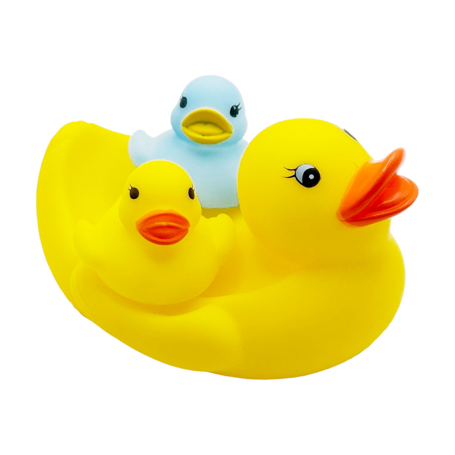 Набір для купання Bibi Toys Качка з каченятами, від 3 років (іграшка 14*12*8 см, 1 шт + іграшка 6*5*5 см, 2 шт) (761032BT)