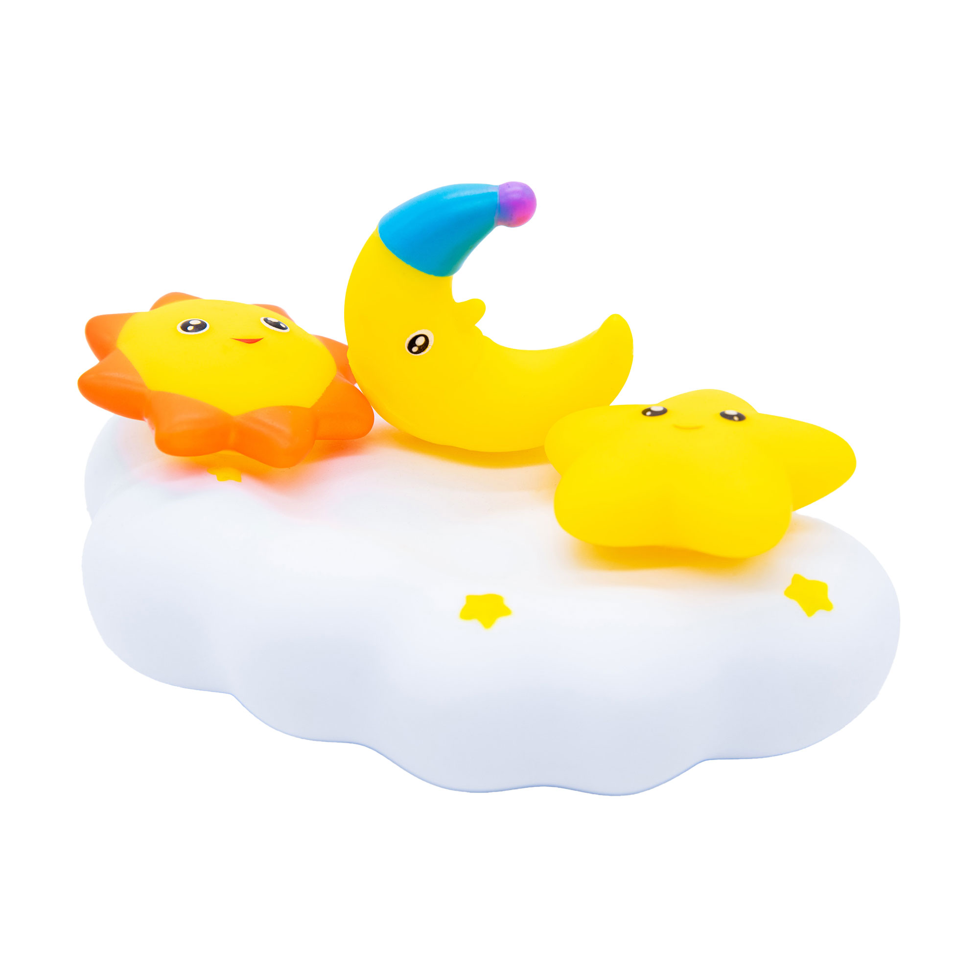 Набір для купання Bibi Toys Хмаринка, сонечко, зірка та місяць, від 3 років (іграшка 13*17 см, 1 шт + 6*6 см, 3 шт) (761582BT)