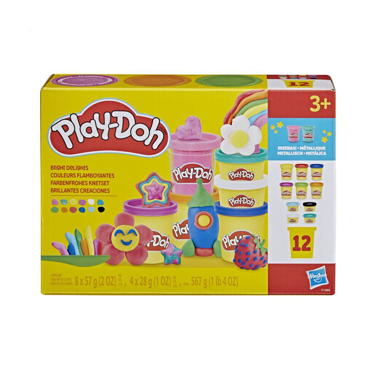 Набір для ліплення Play-Doh Bright Delights, від 3 років, 12 баночок (F1989)