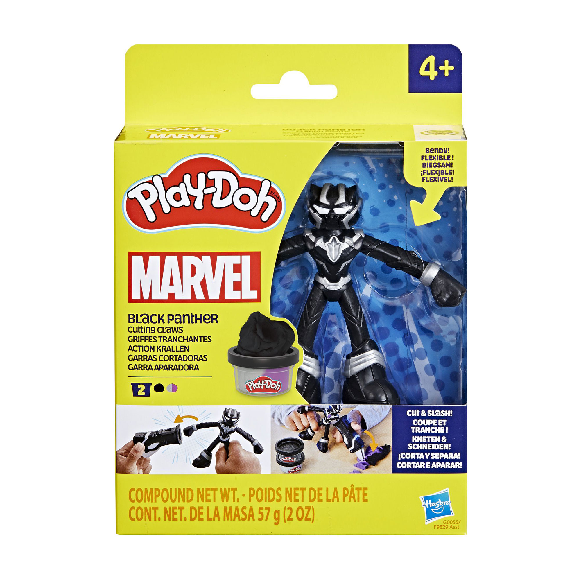Набір для ліплення Play-Doh Marvel Black Panther Cutting Claws, від 4 років, 5 деталей (F9829/G0055)